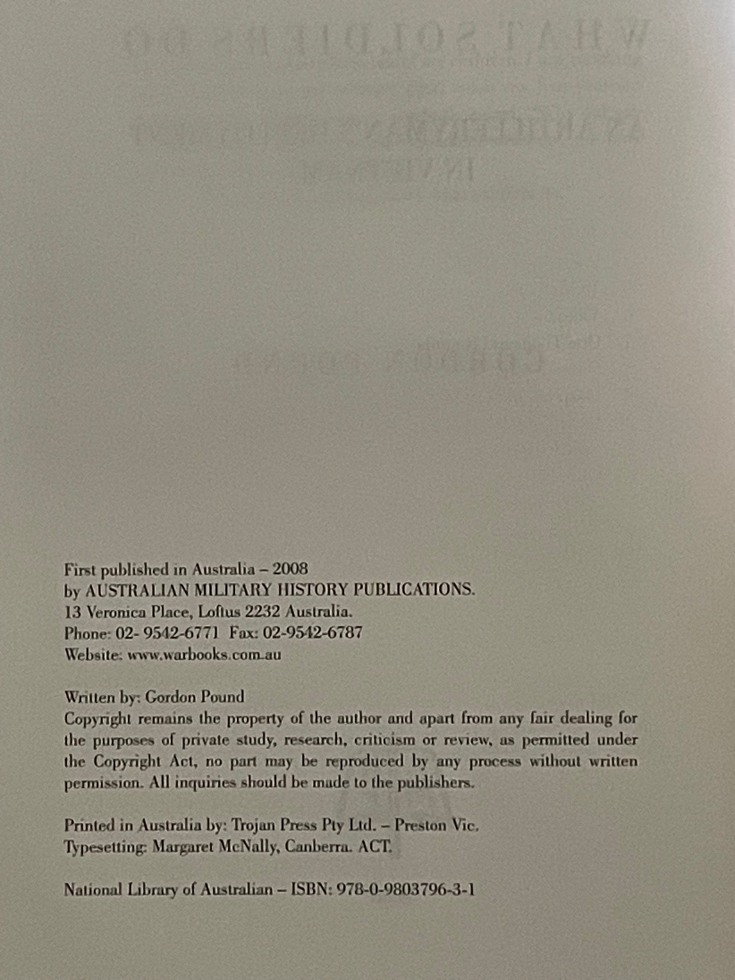 What Soldiers Do by Gordon Pound