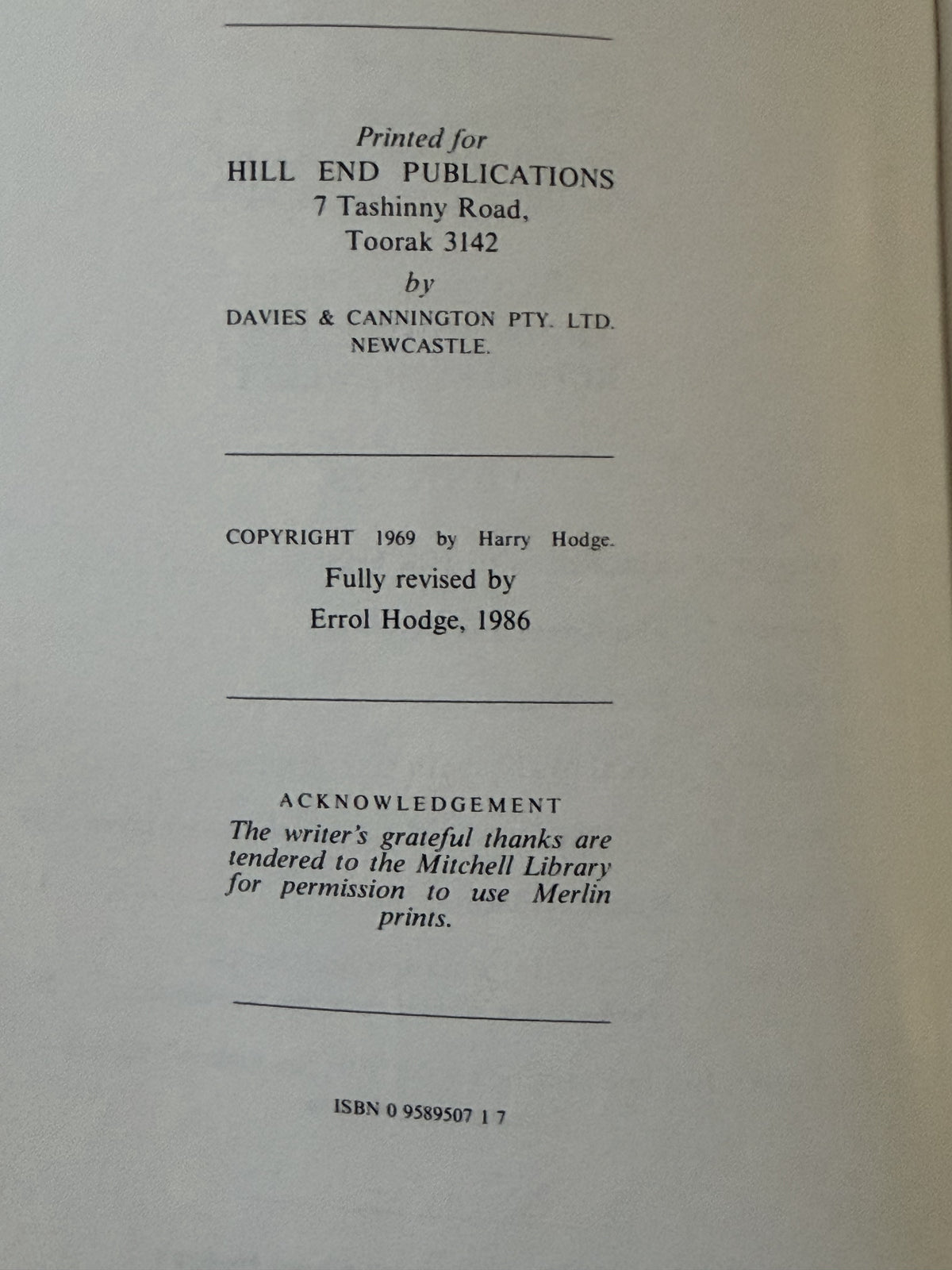 A Guide to Historic Hill End by Harry Hodge
