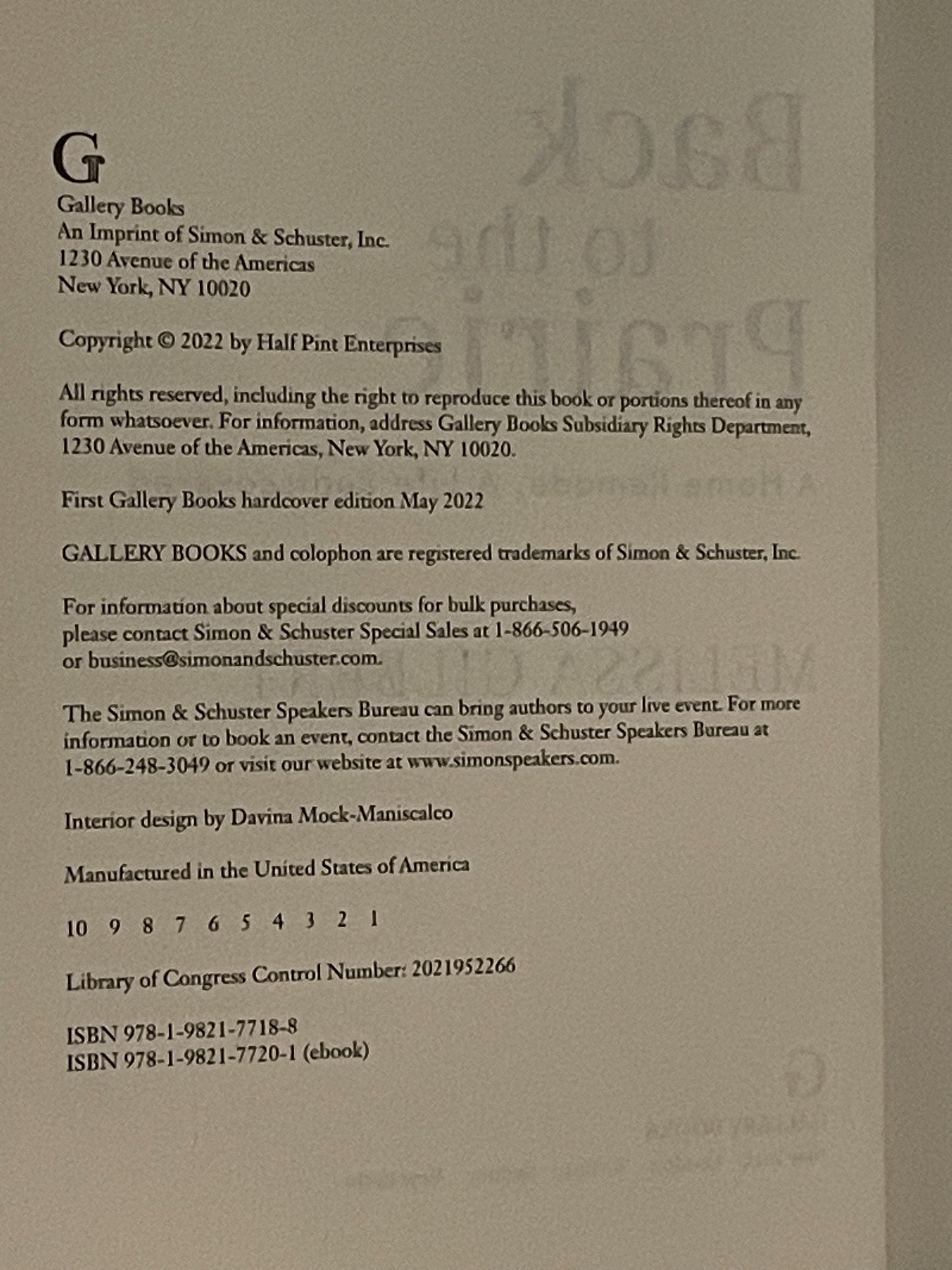 Back to the Prairie by Melissa Gilbert