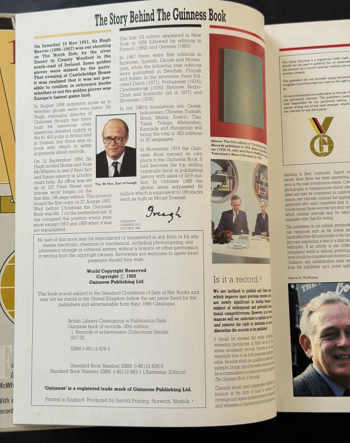 The Guinness Book of Records 1989 by Norris and Ross McWhirter