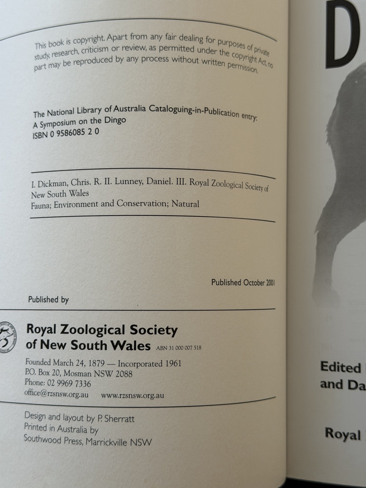 A Symposium on the Dingo by Symposium on the Dingo (1999 Australian Museum)