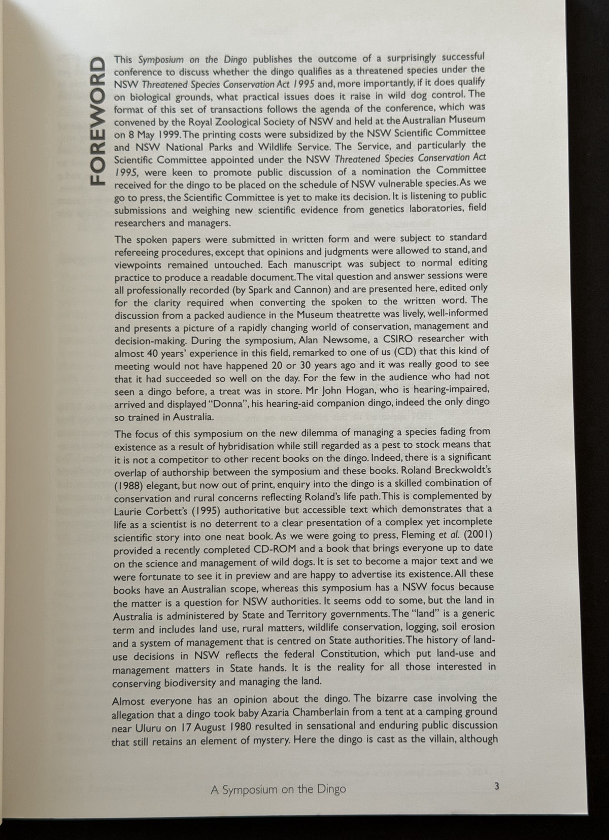 A Symposium on the Dingo by Symposium on the Dingo (1999 Australian Museum)