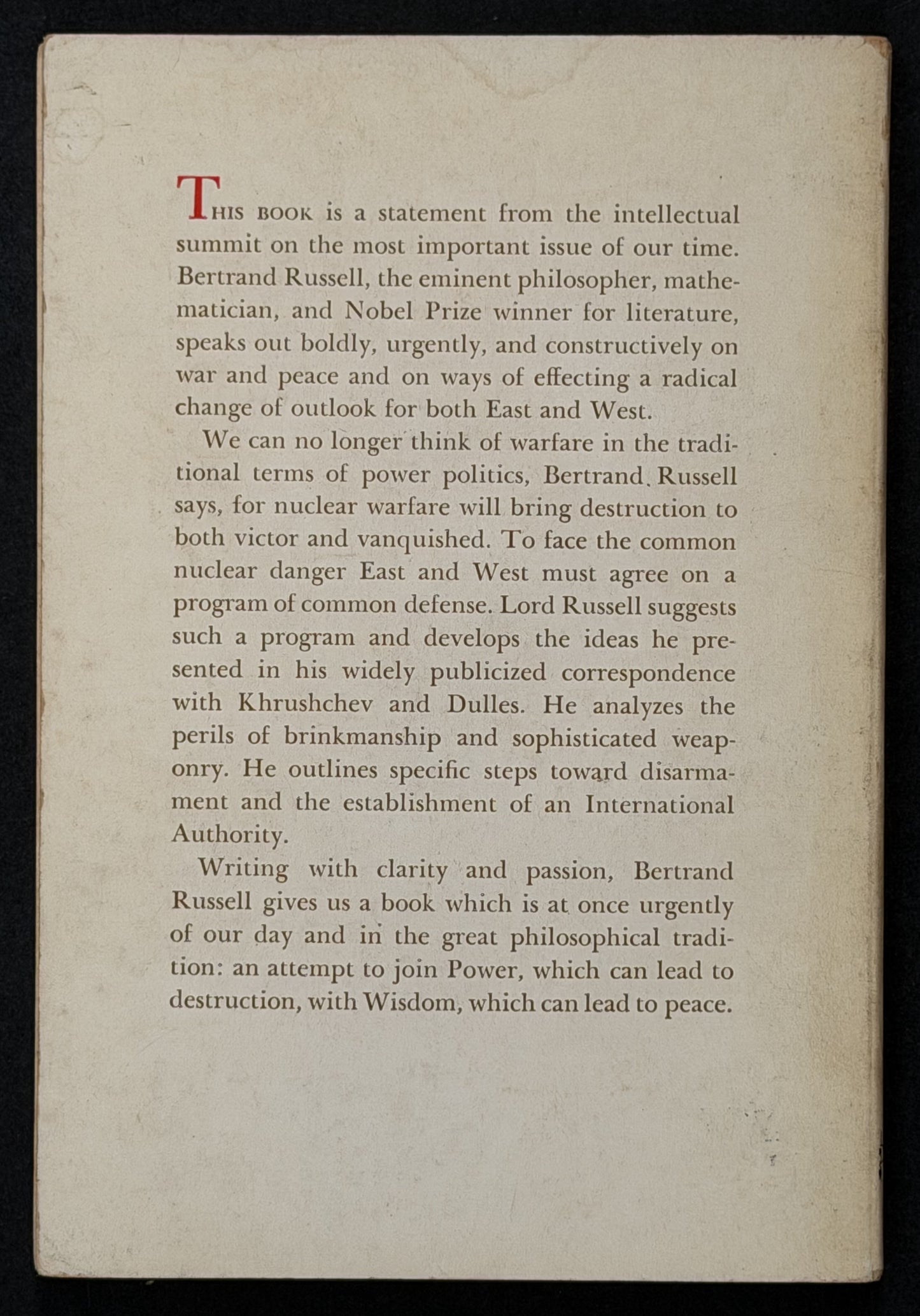 CHECK Common Sense and Nuclear Warfare by Bertrand Russell