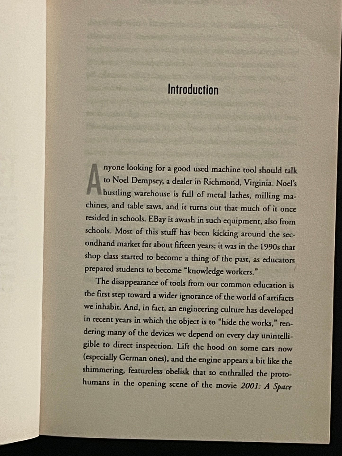 The Case for Working with Your Hands by Matthew Crawford