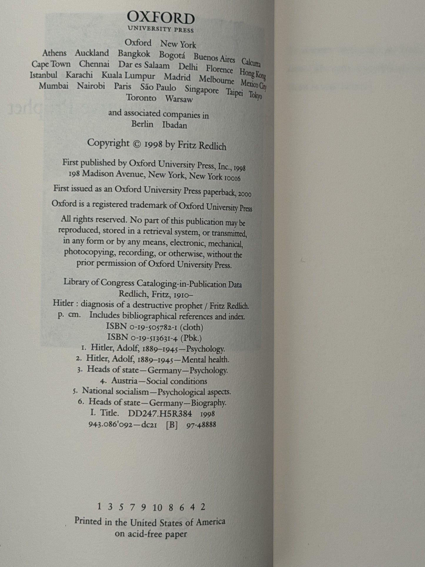Hitler by Fredrick Carl Redlich