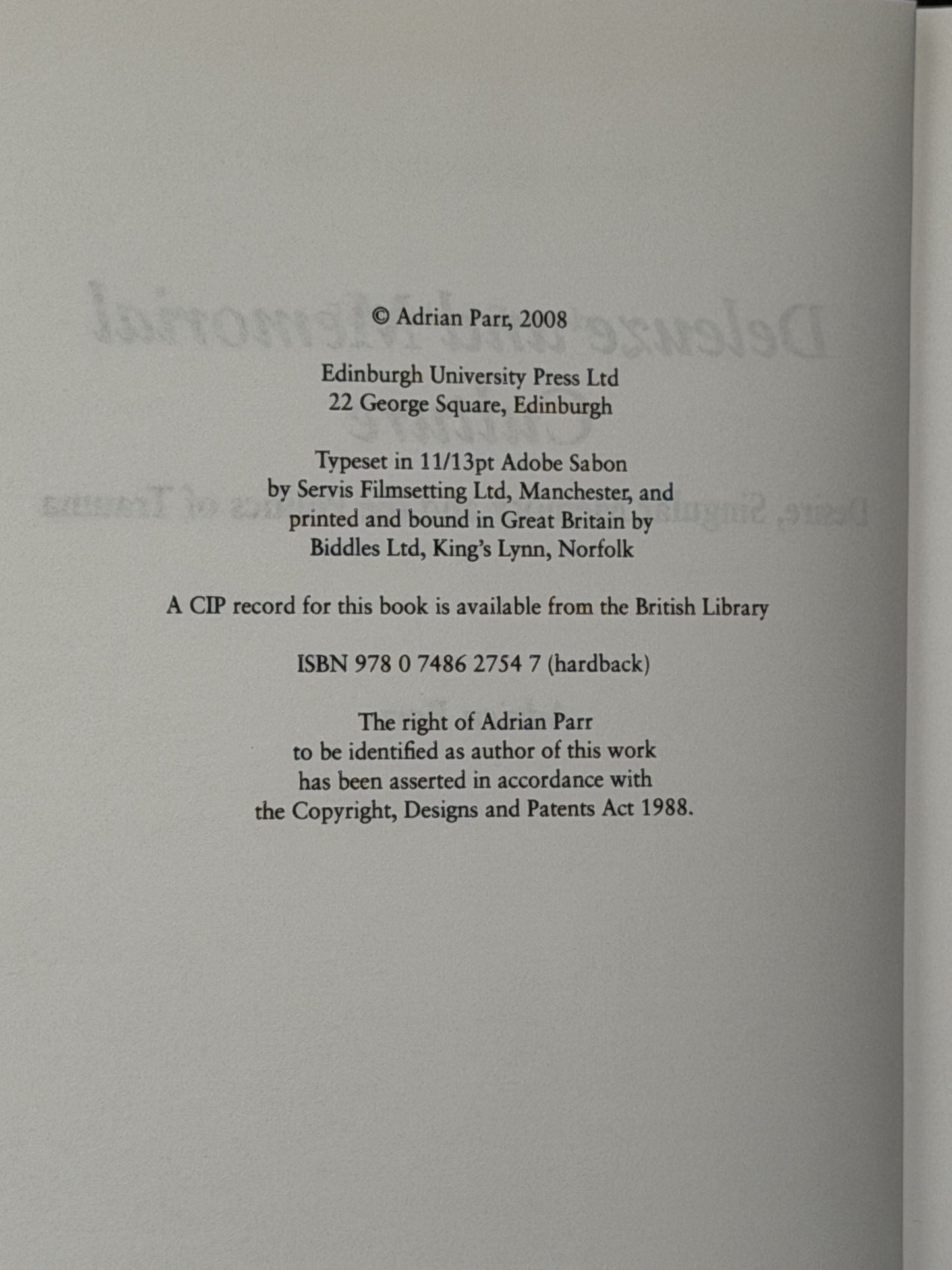 Deleuze and Memorial Culture by Adrian Parr