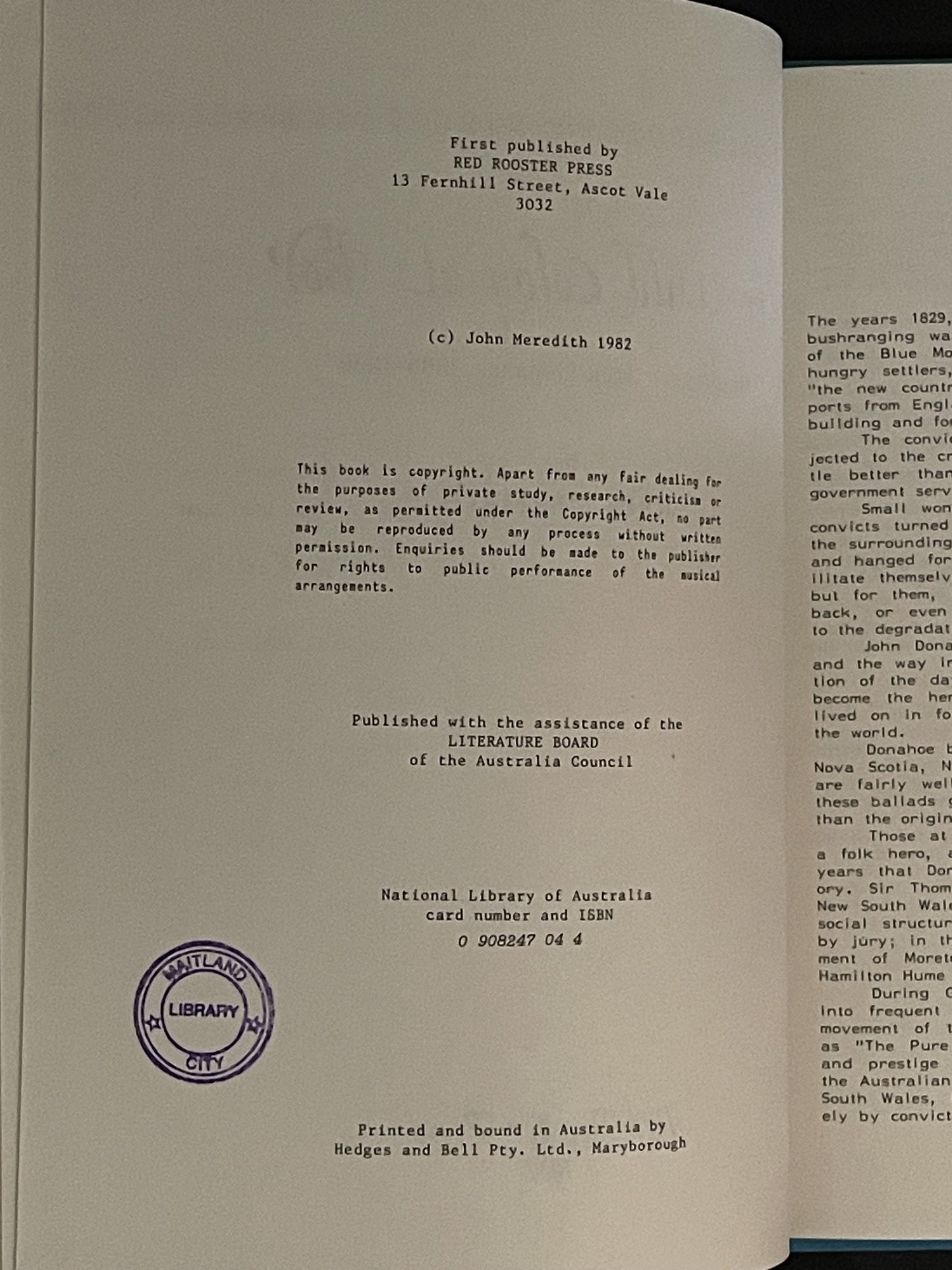 The Wild Colonial Boy by John Meredith