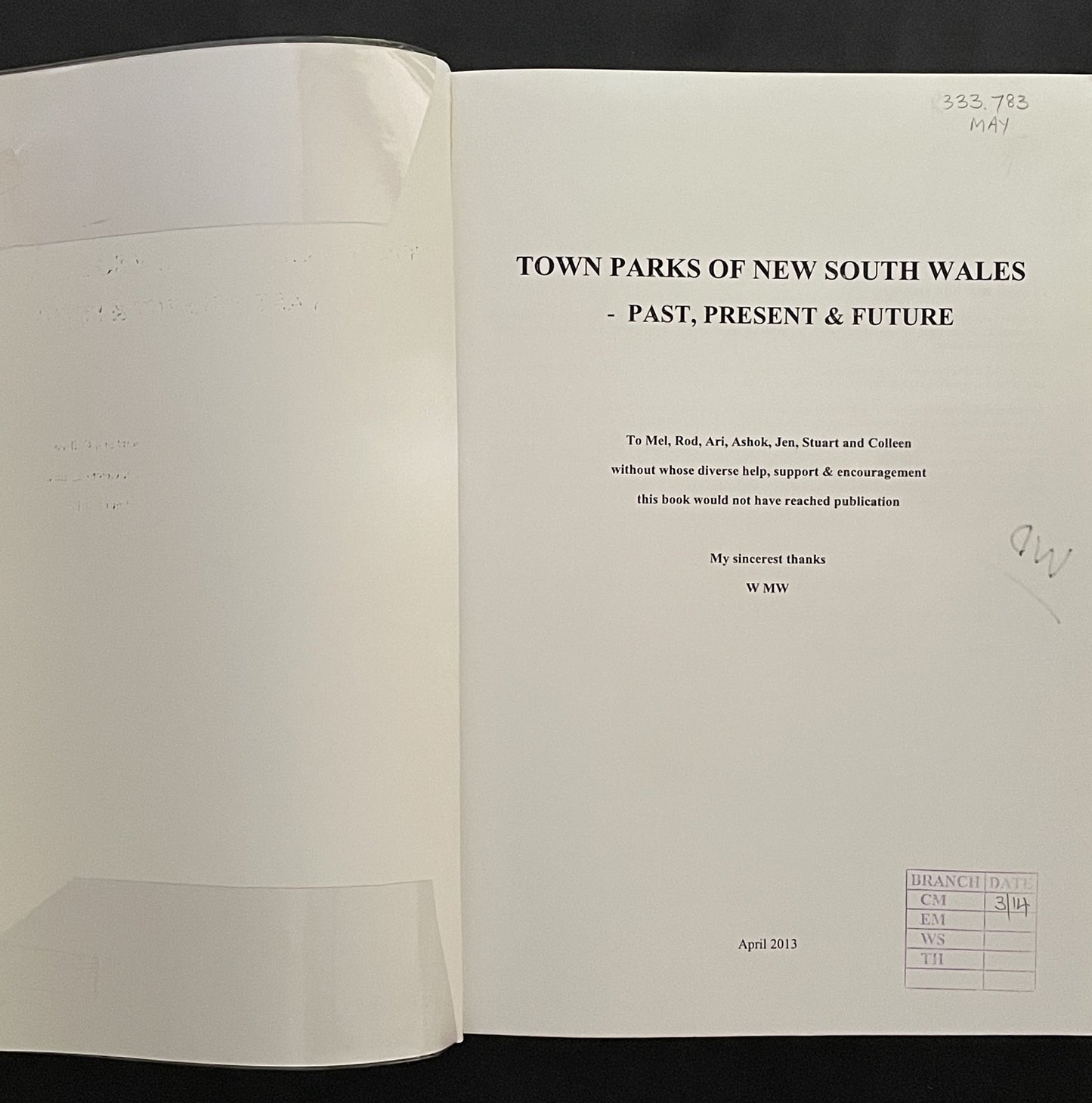 Town Parks of New South Wales by Warwick Mayne-Wilson