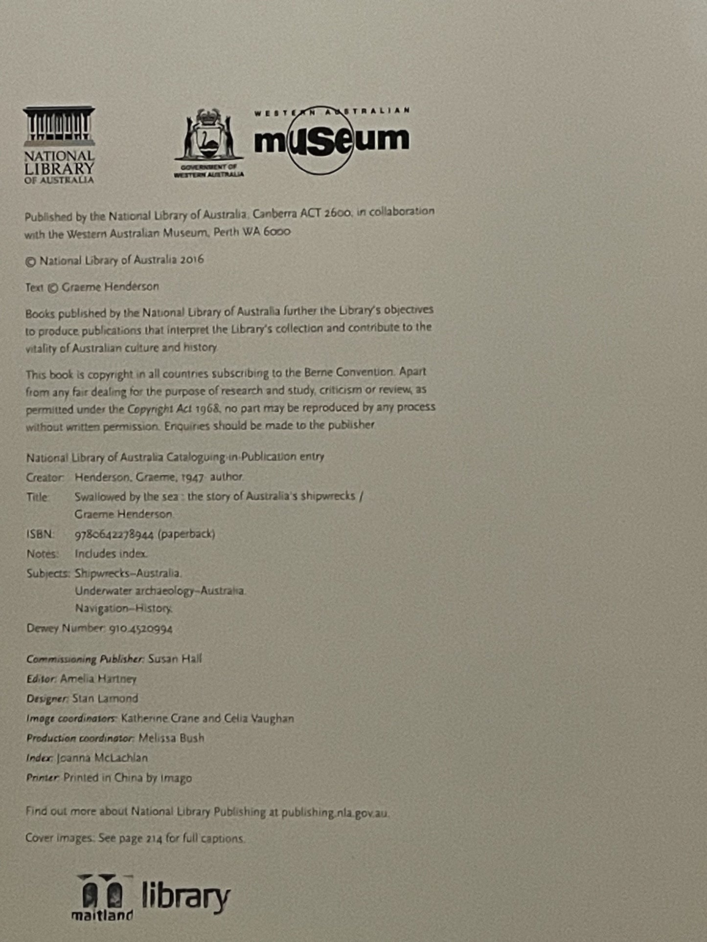 Swallowed by the Sea by Graeme Henderson