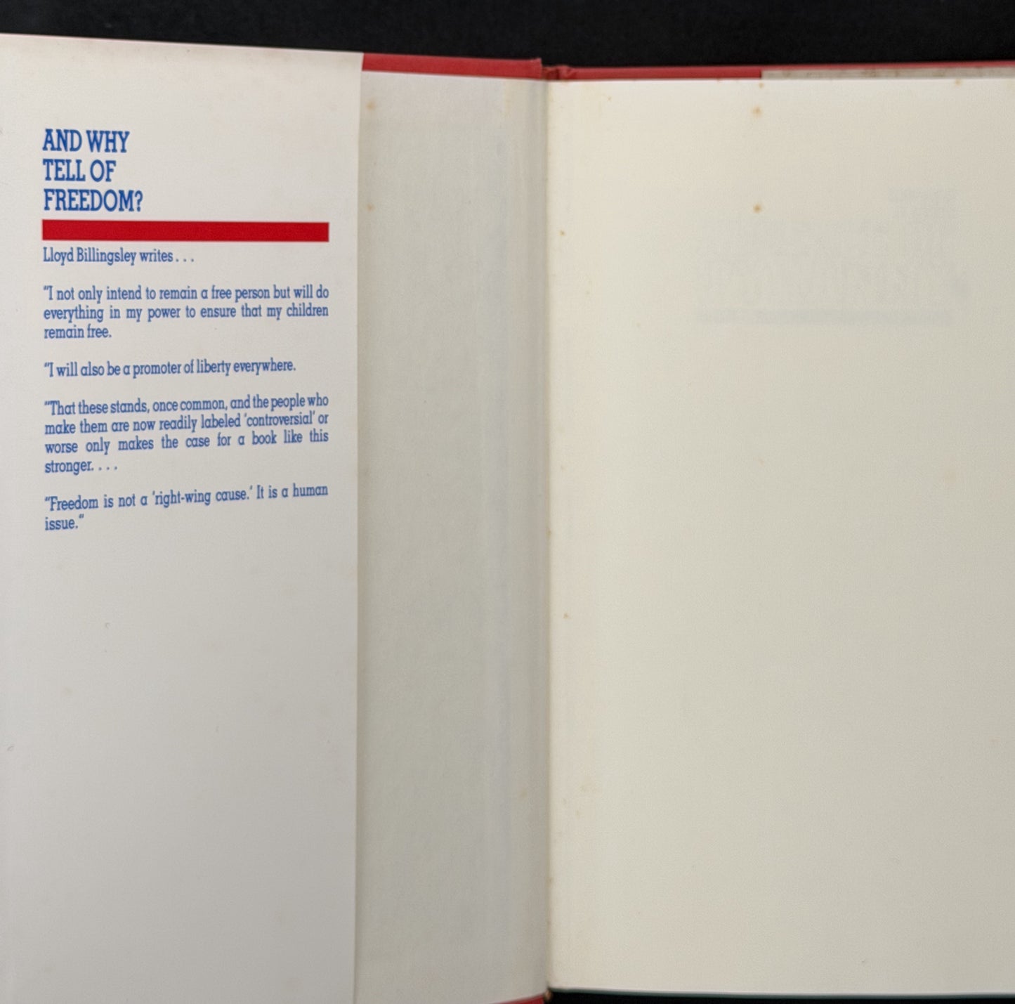 The Absence of Tyranny by Lloyd Billingsley