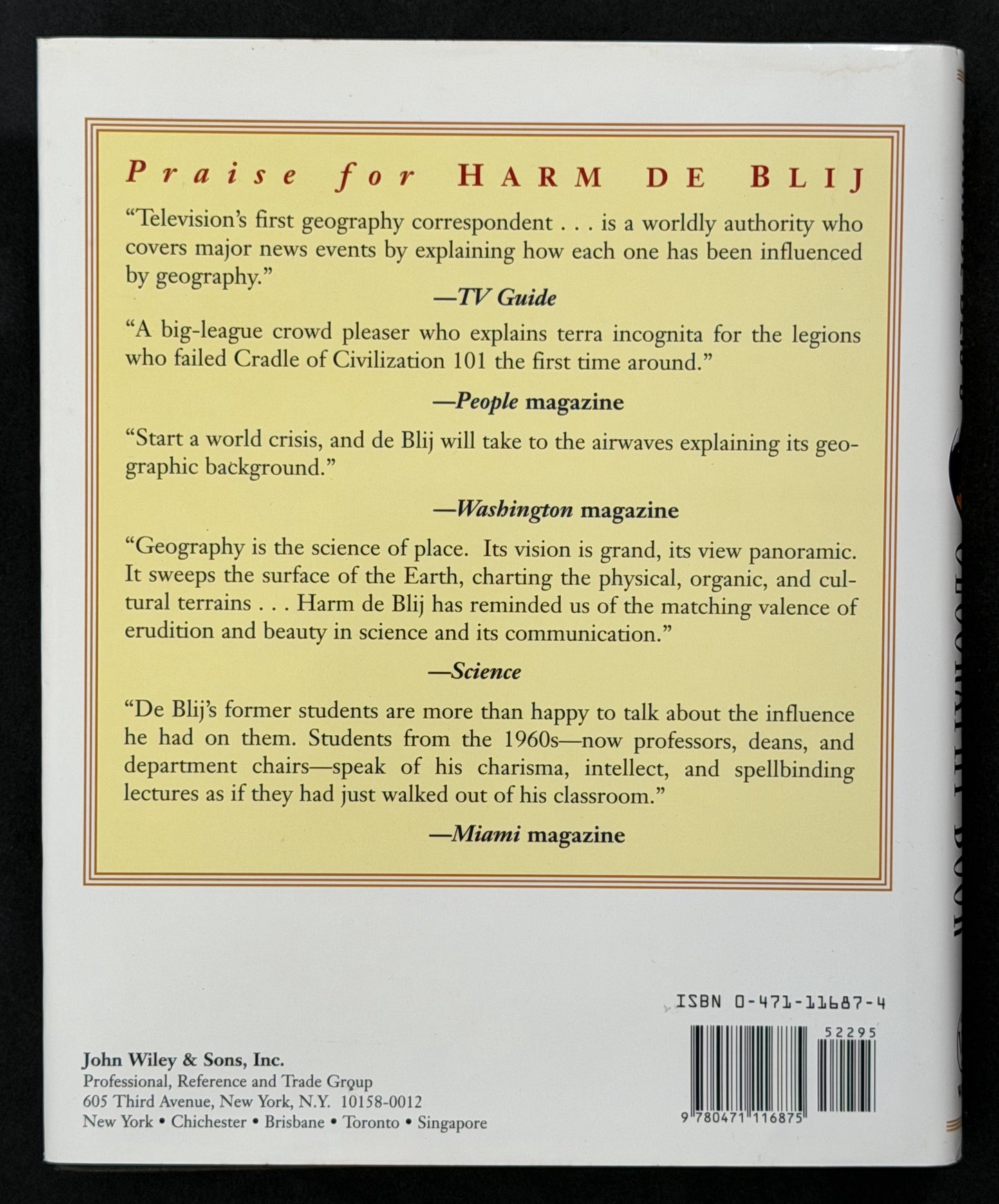Harm de Blij's Geography Book by Harm J. de Blij