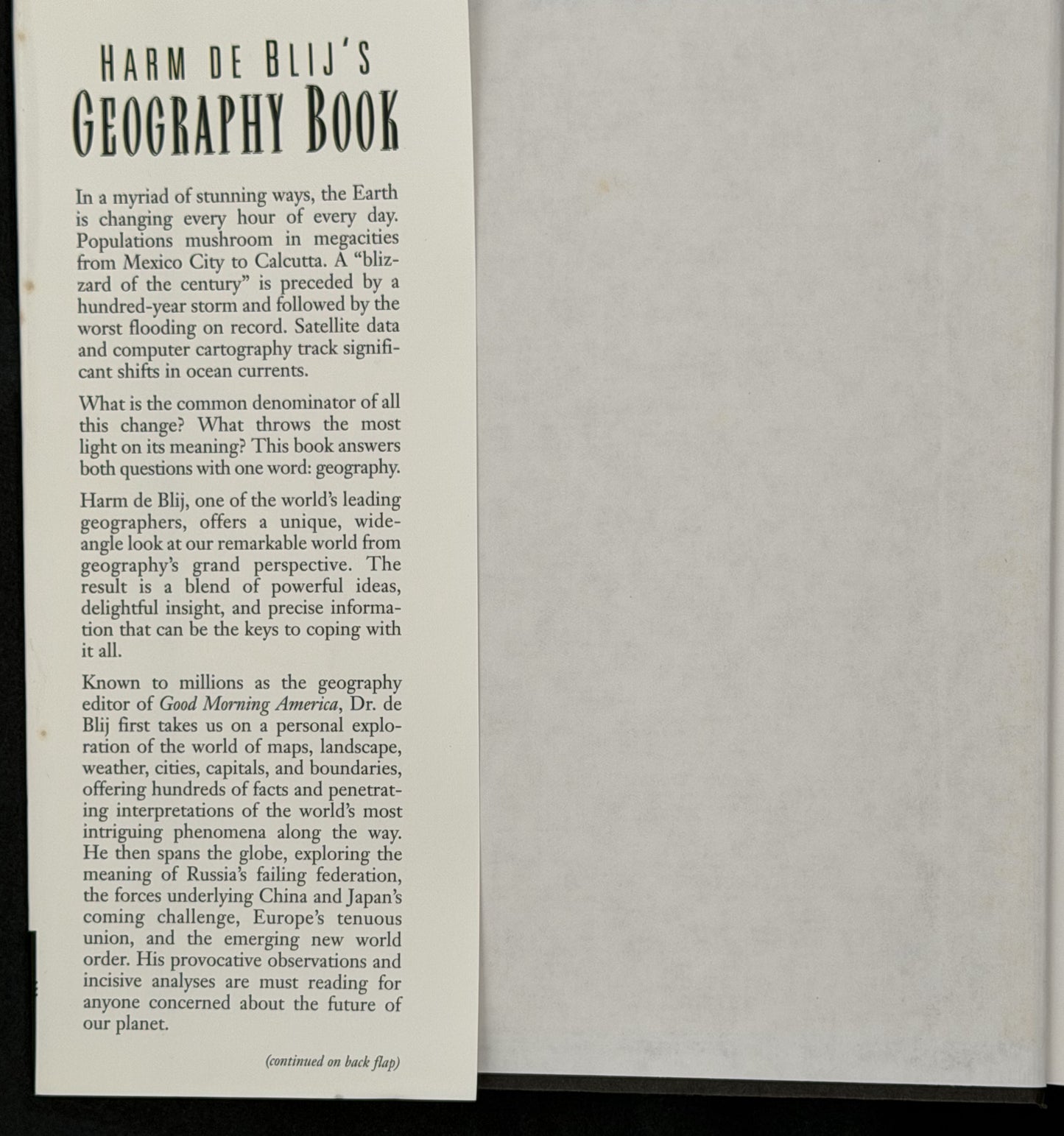 Harm de Blij's Geography Book by Harm J. de Blij