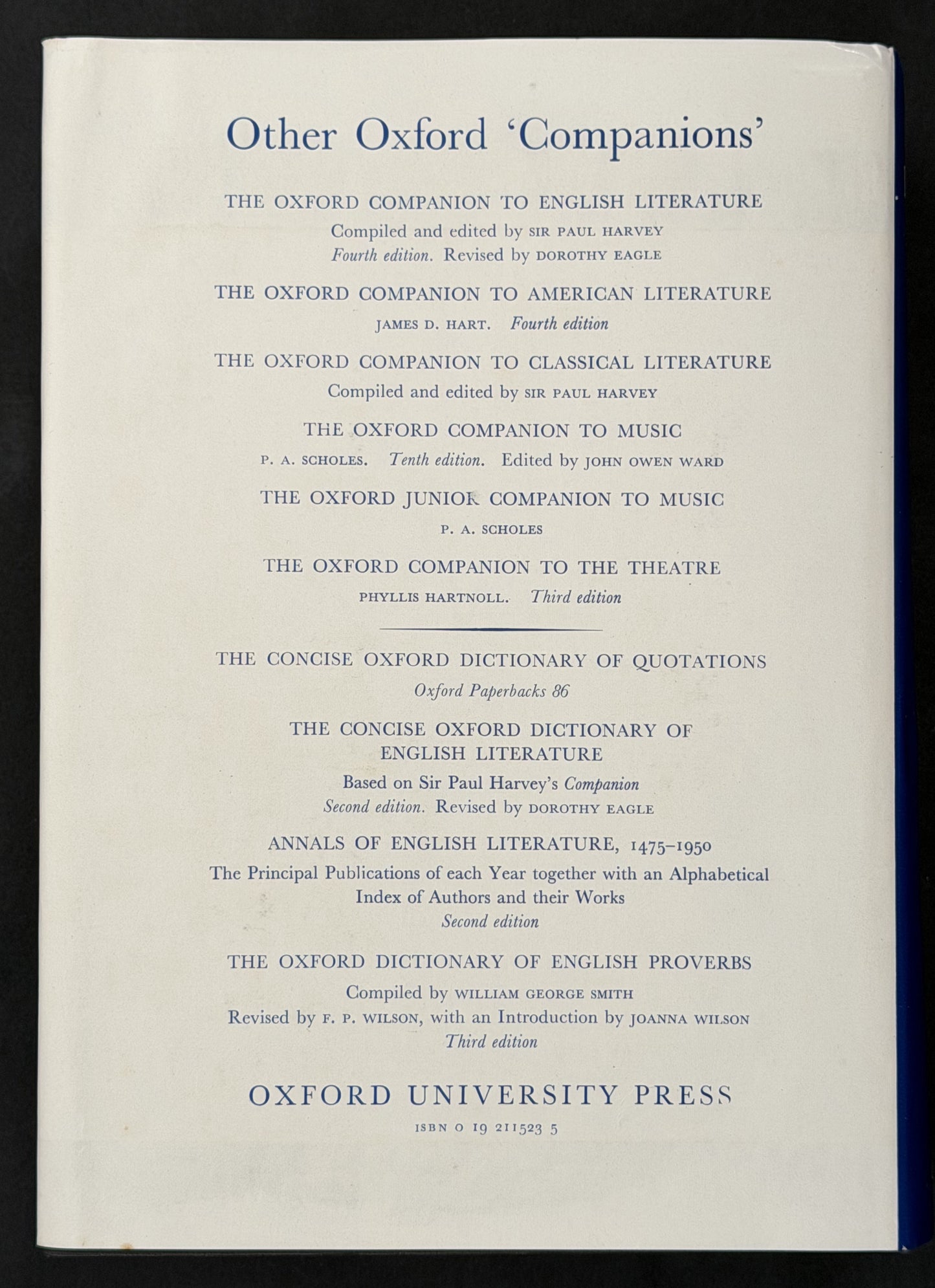 The Oxford Dictionary of Quotations (2nd Edition)
