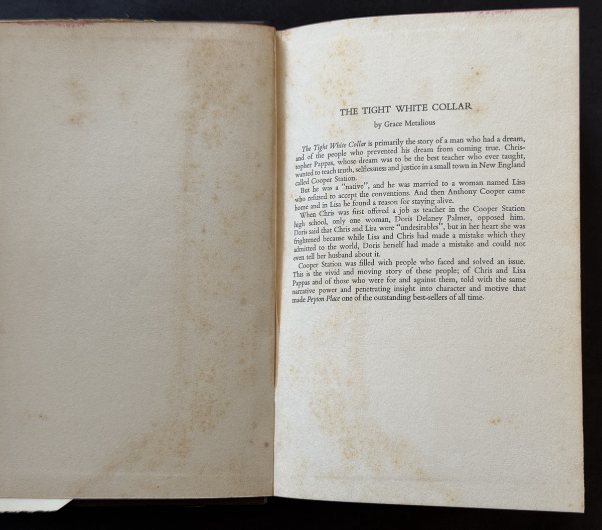 The Tight White Collar by Grace Metalious