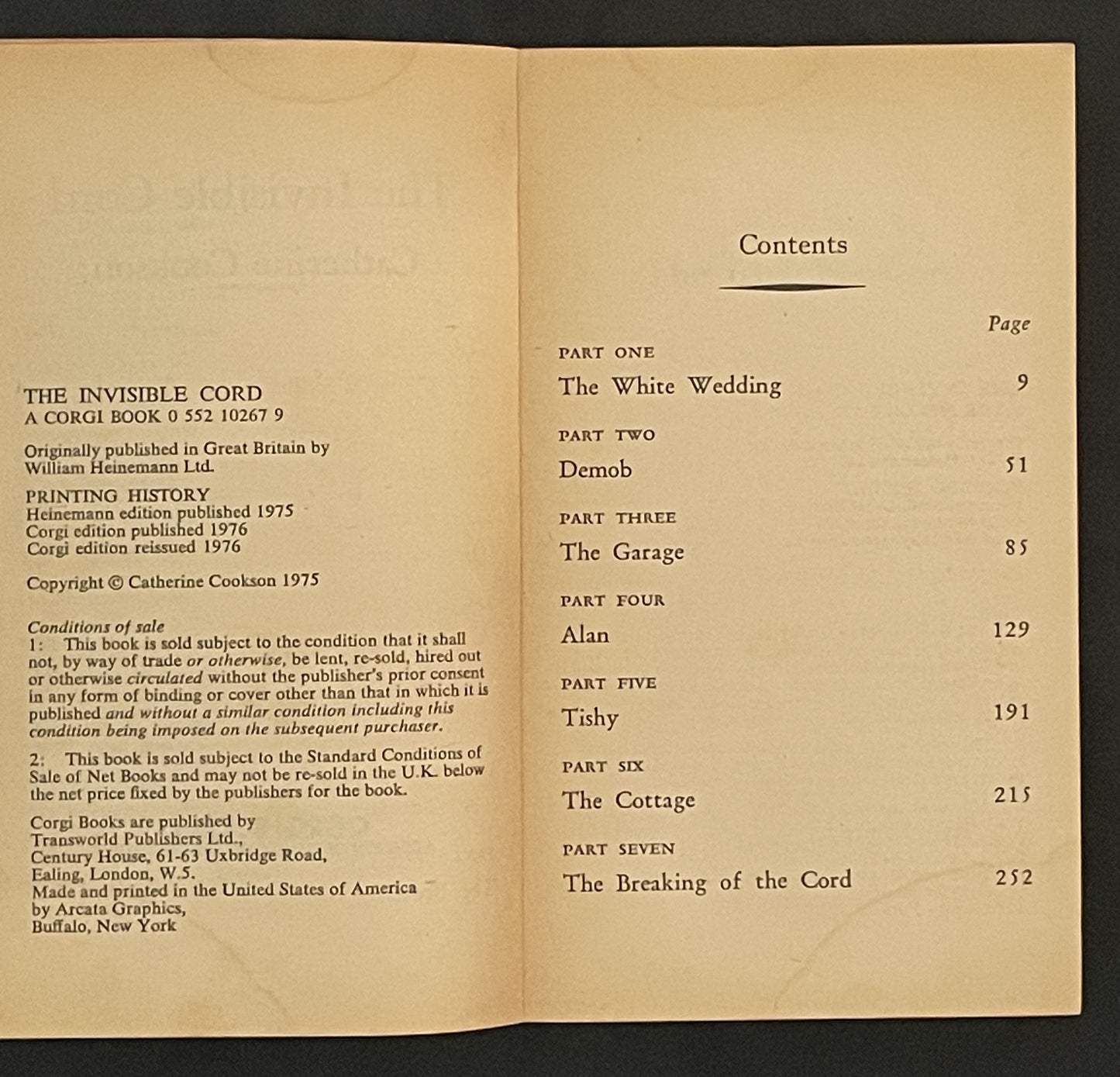 The Invisible Cord by Catherine Cookson