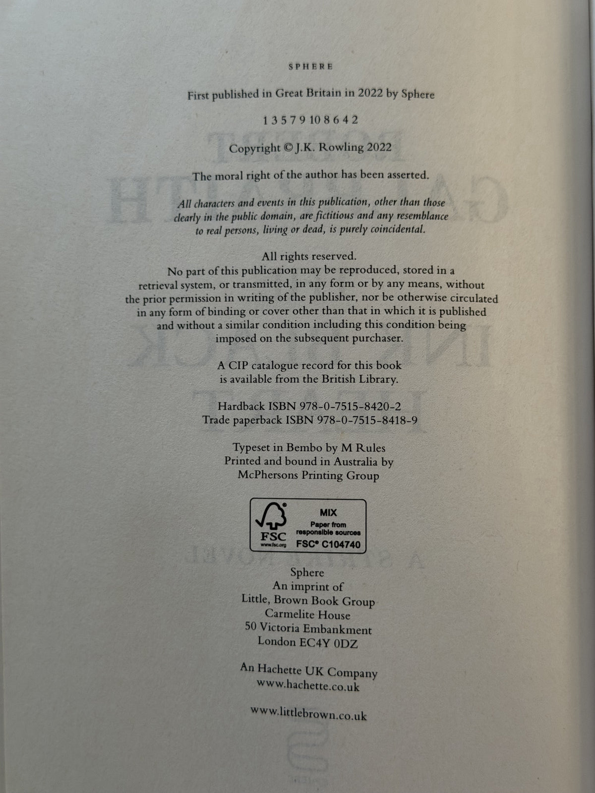 Ink Black Heart by J. K. Rowling