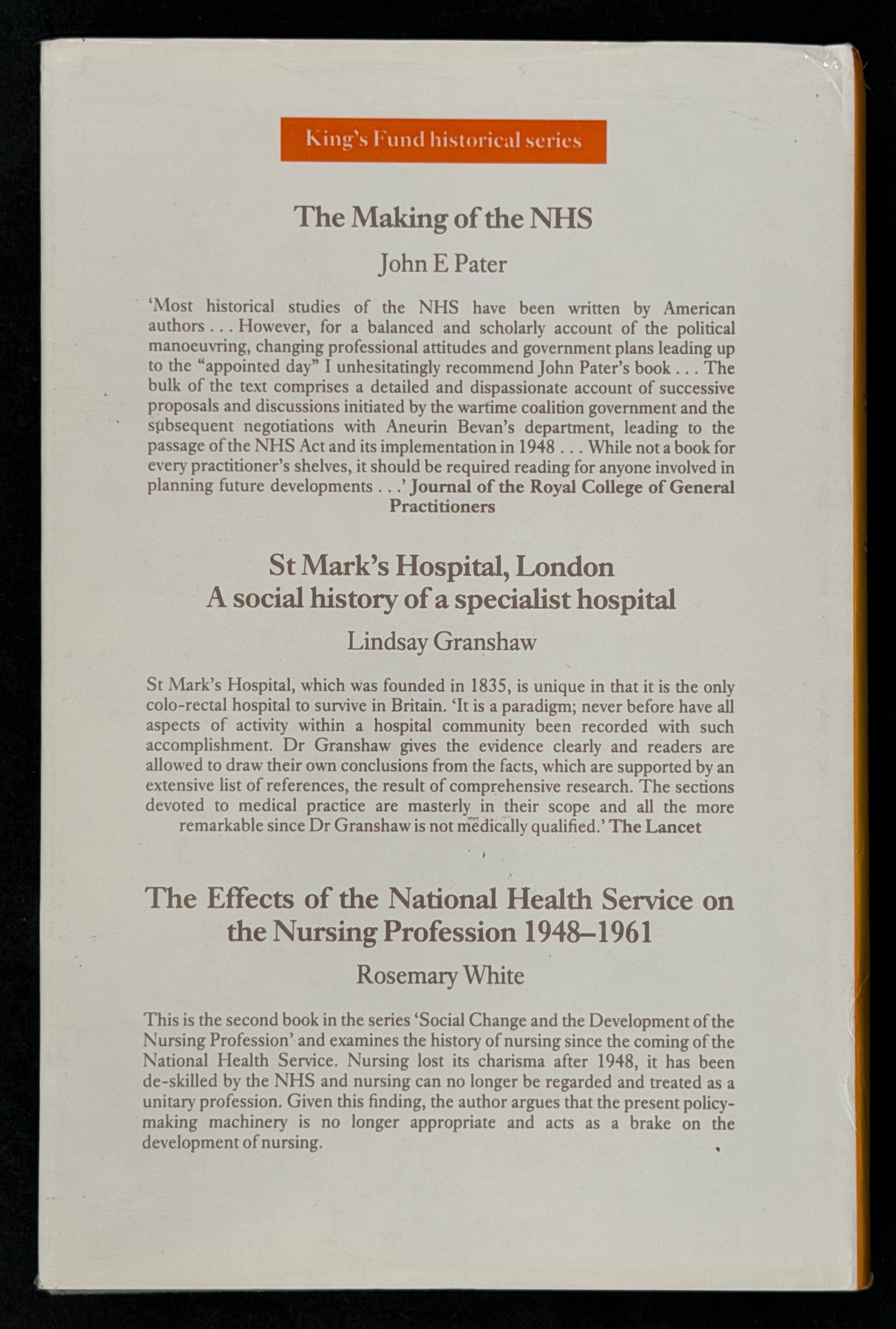 The Development of the London Hospital System, 1823-1982 by Geoffrey Rivett