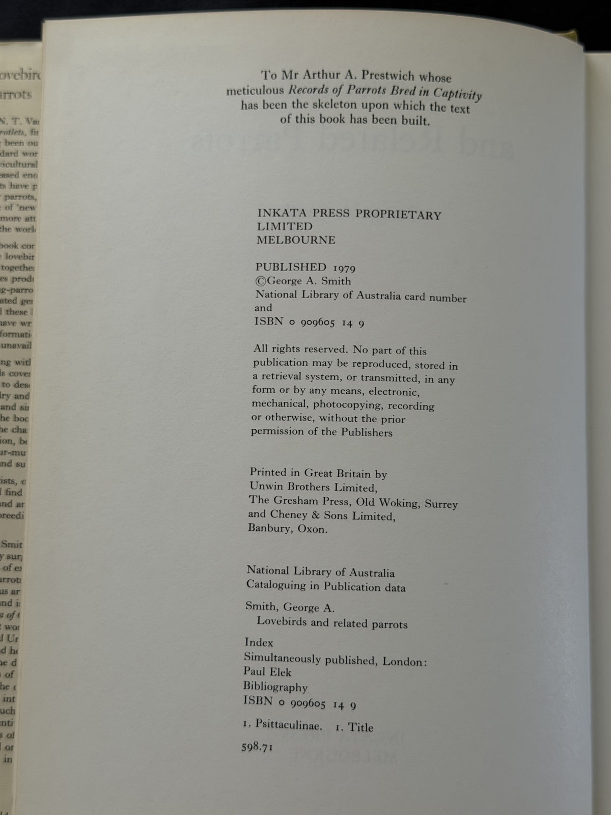 Lovebirds and Related Parrots by George A. Smith