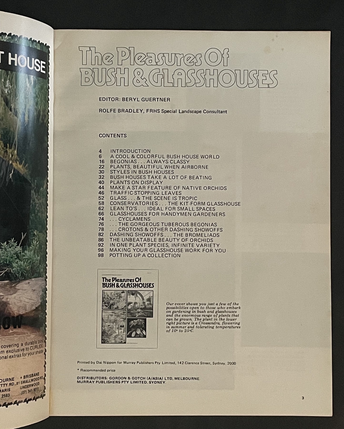 The Pleasures Of Bush & Glasshouses by Beryl Guertner, Rolfe Bradley