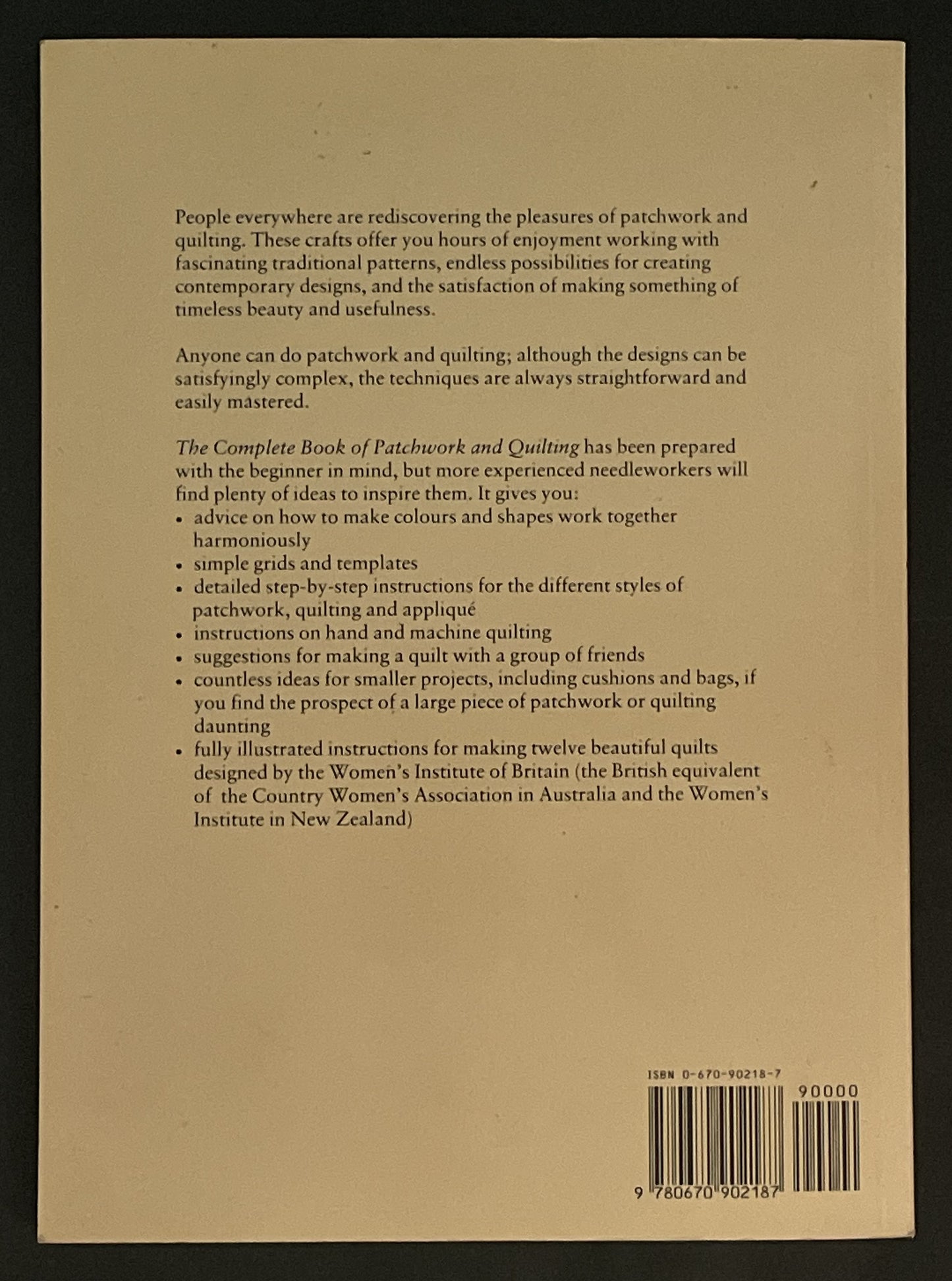 Complete Book of Patchwork and Quilting for Australia and New Zealand