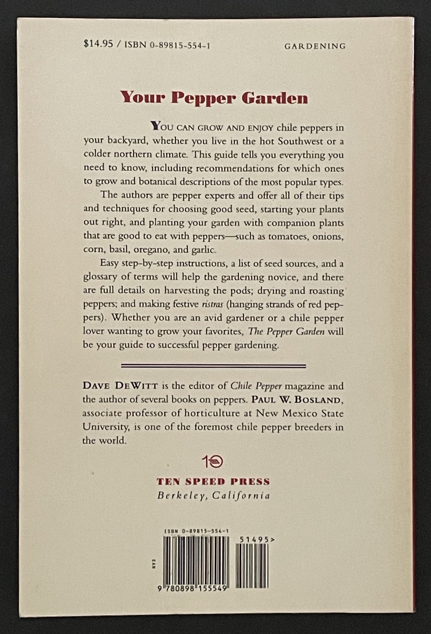 The Pepper Garden by Dave DeWitt, Paul W. Bosland