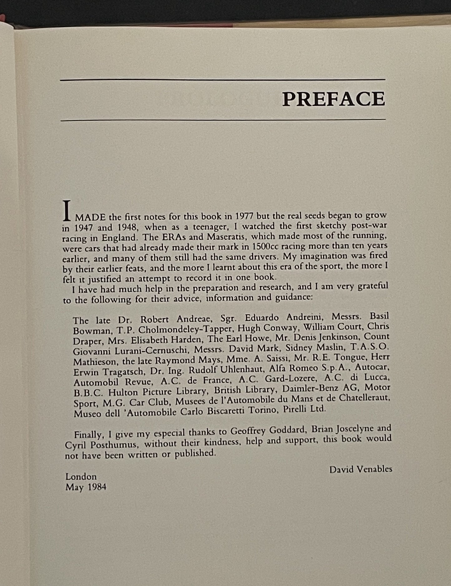 The Racing Fifteen-hundreds by David Venables