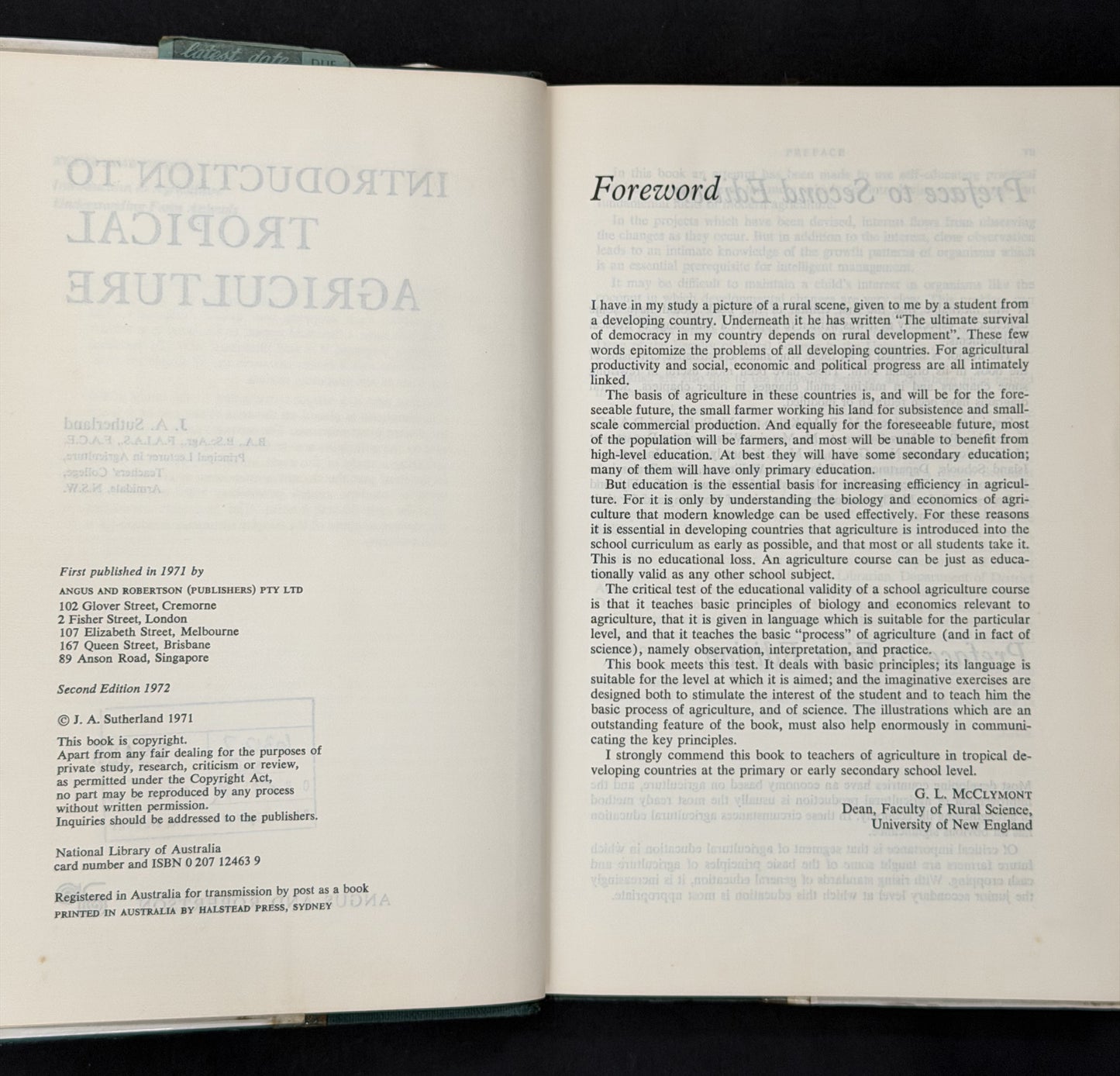 Introduction to Tropical Agriculture by James Alan Sutherland