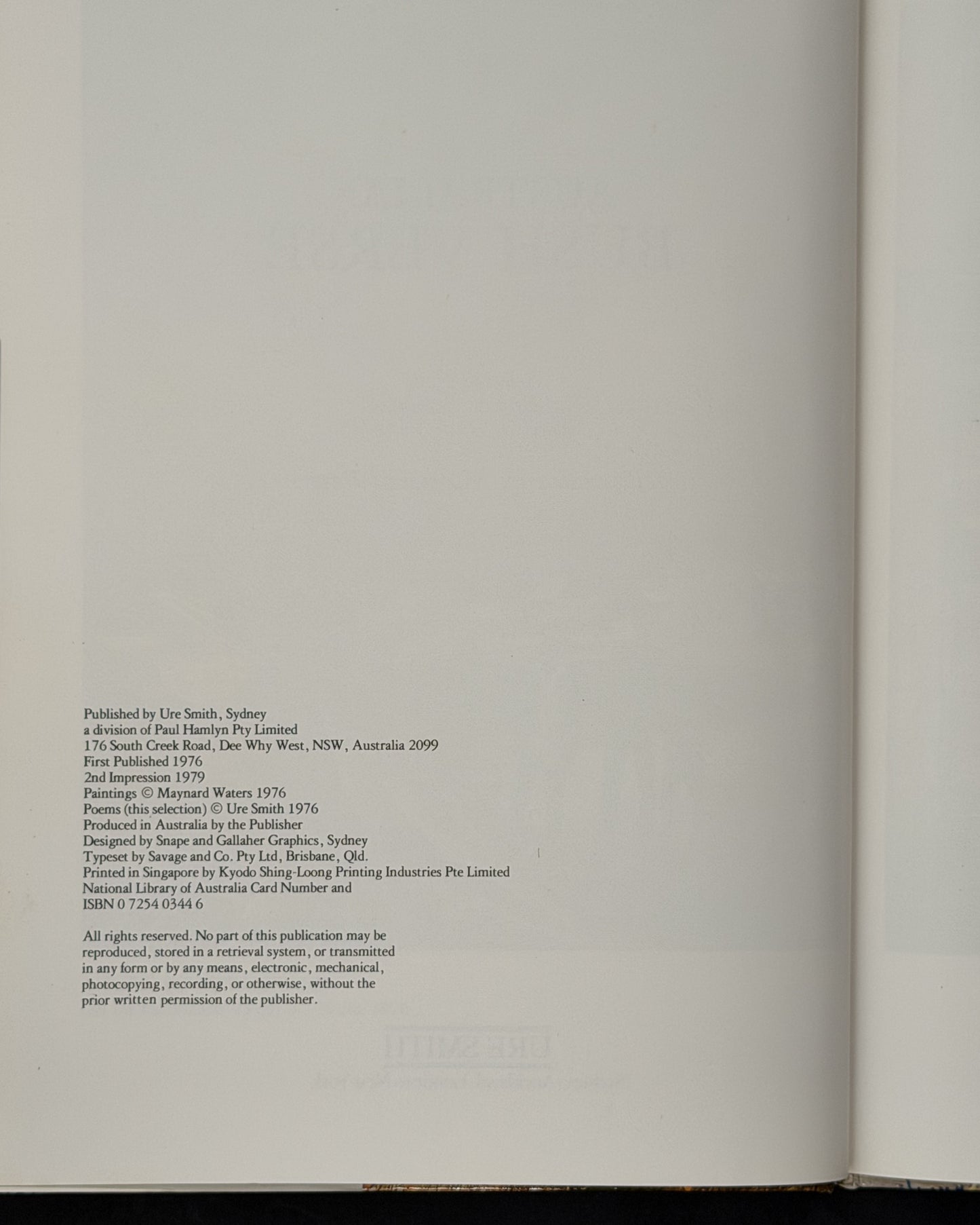 Australian Bush Verse by Maynard Waters
