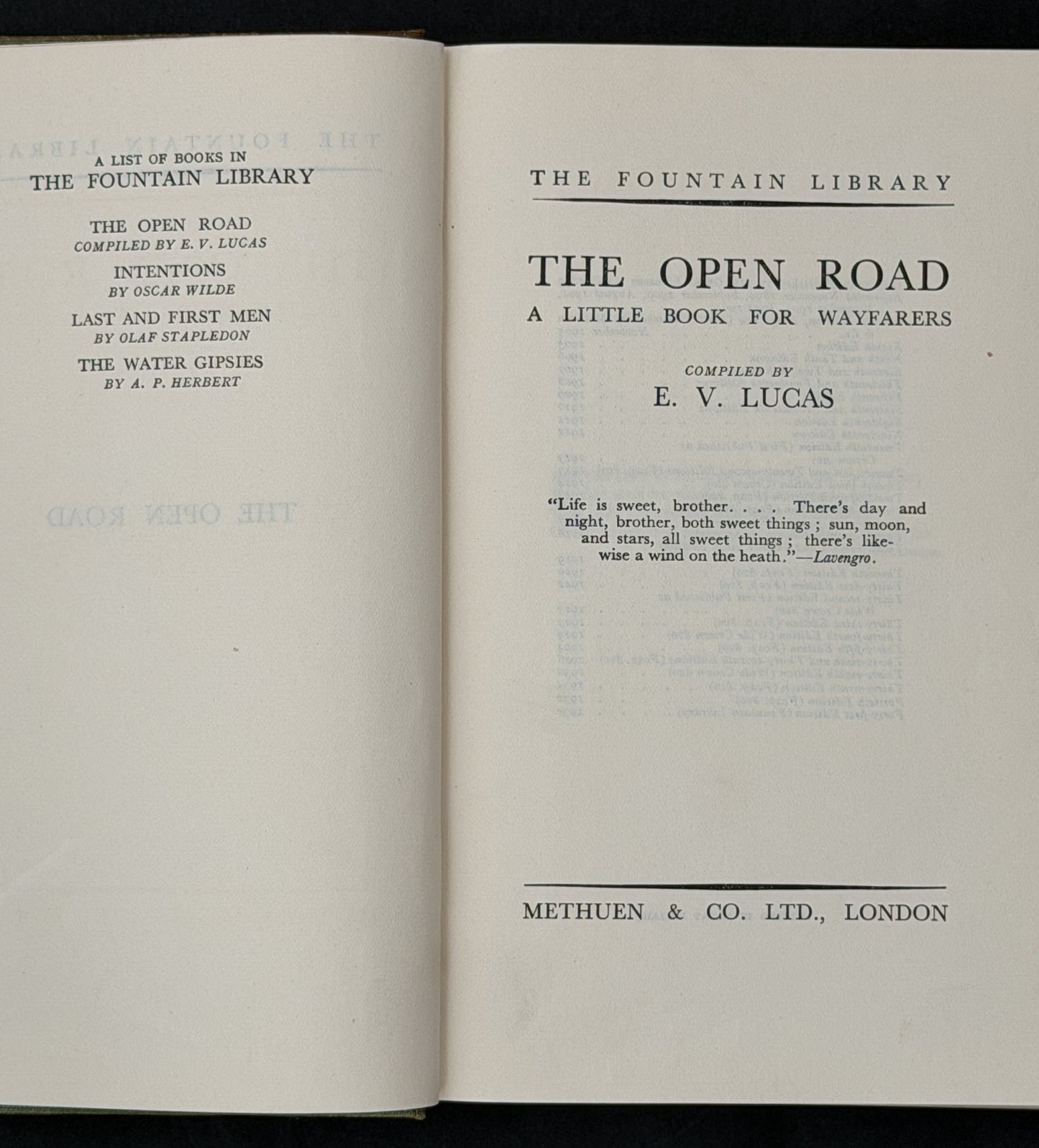The Open Road by E. V. Lucas