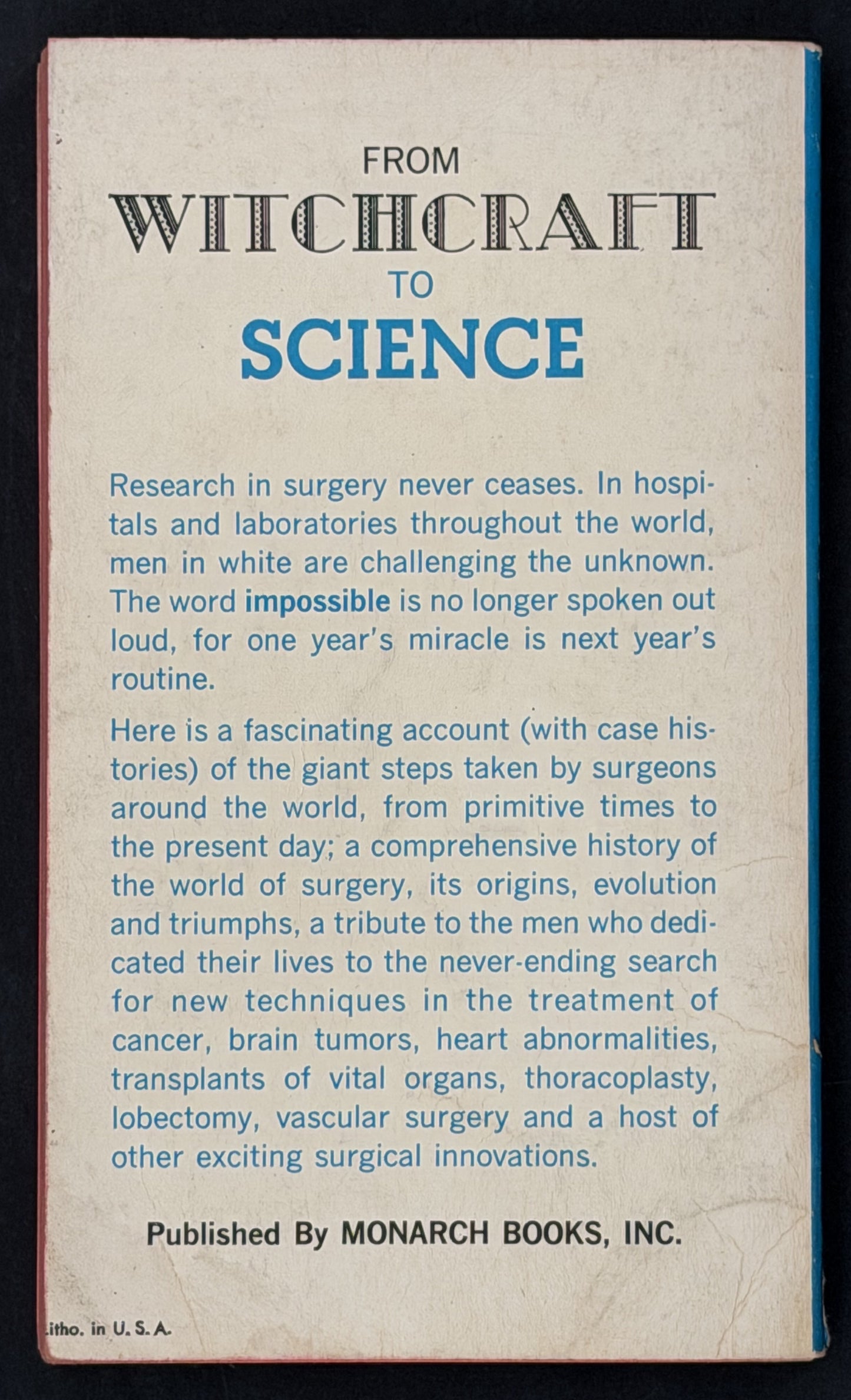 The History of Surgery by L. T. Woodward, M.D.
