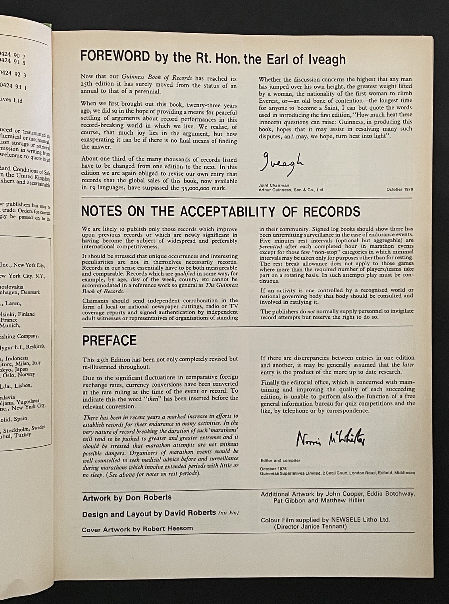 Guinness Book of Records by Norris Dewar McWhirter, Stan Greenberg