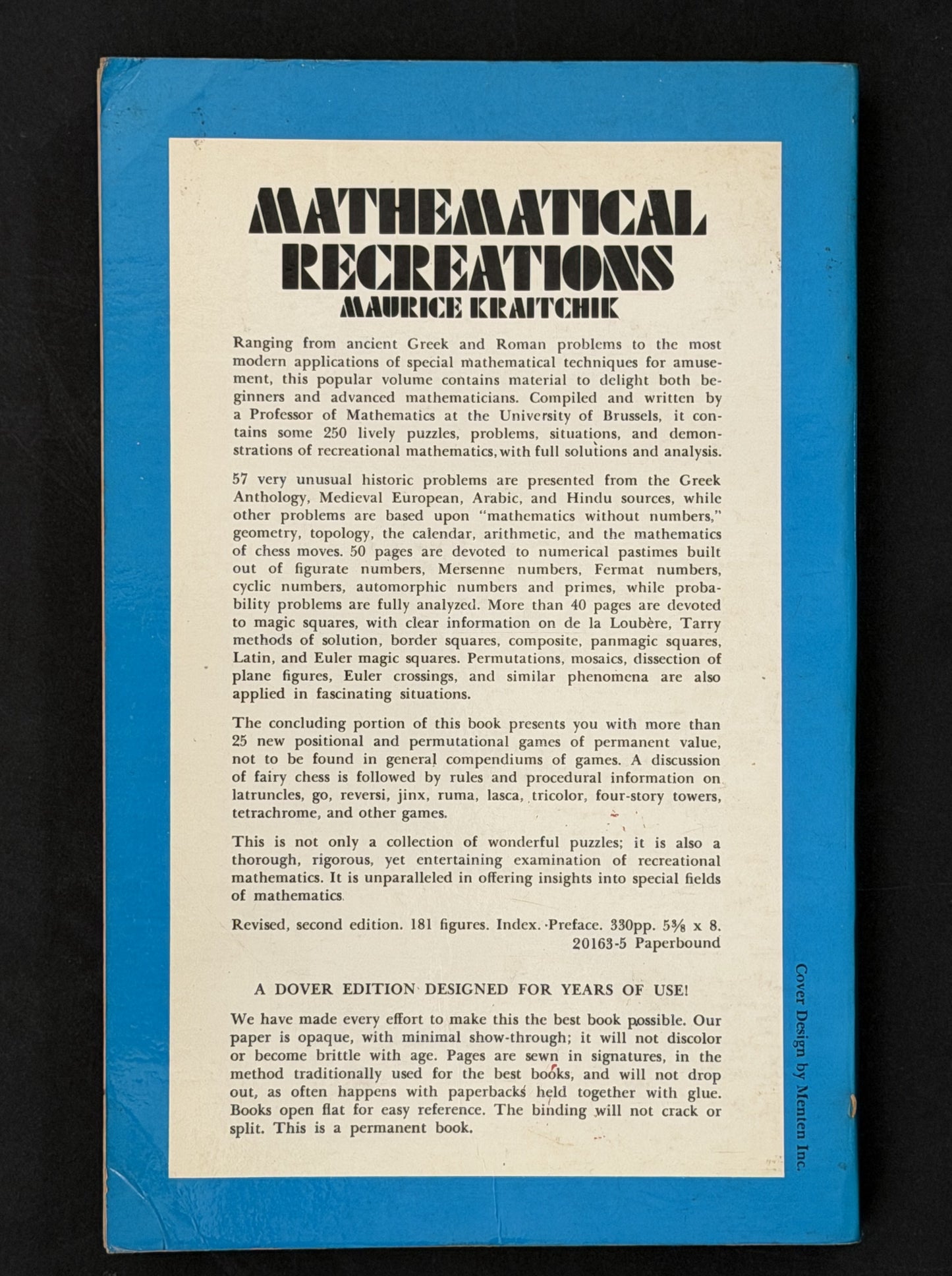 CHECK Mathematical Recreations by Maurice Kraitchik