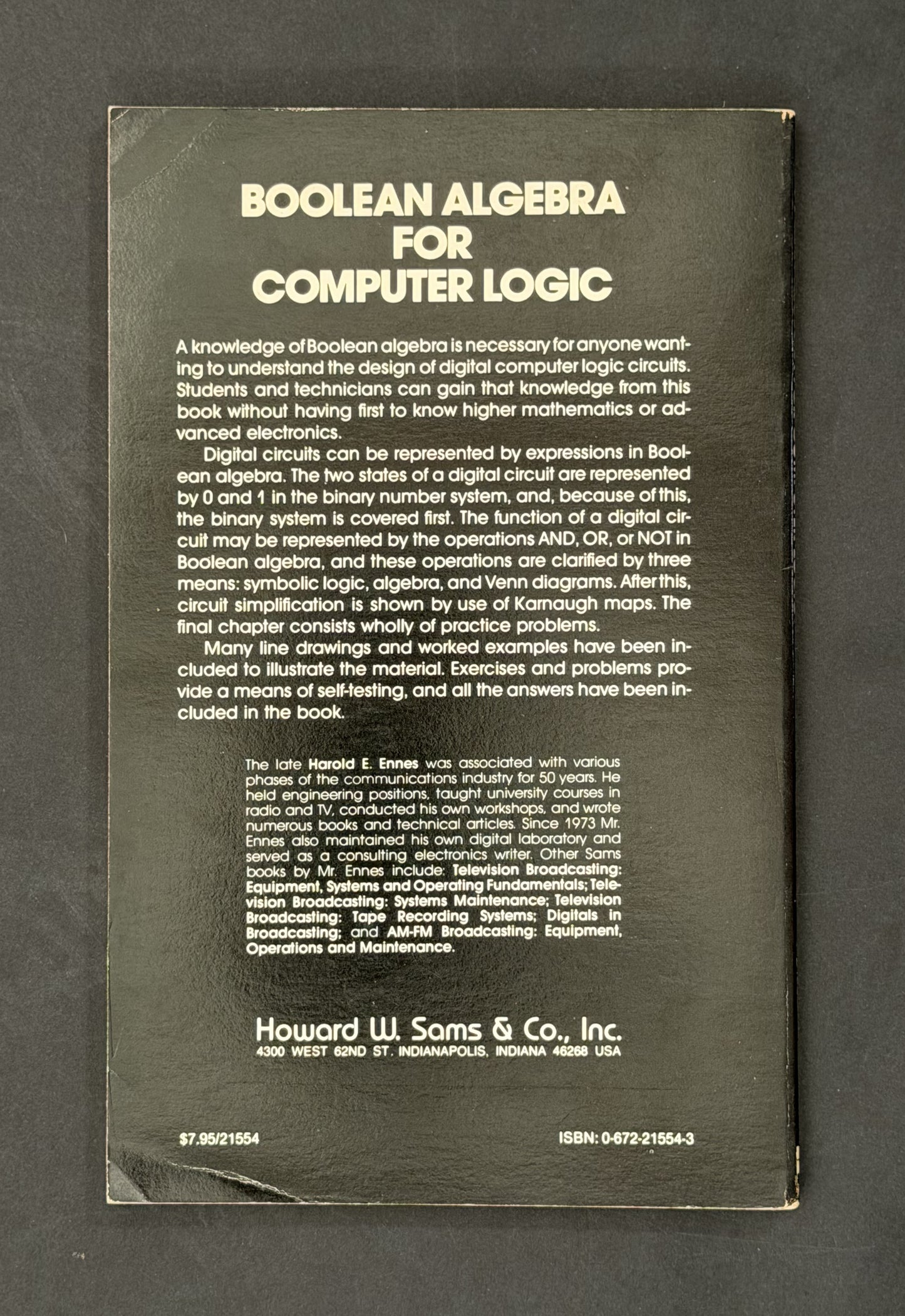 Boolean Algebra for Computer Logic by Harold E. Ennes