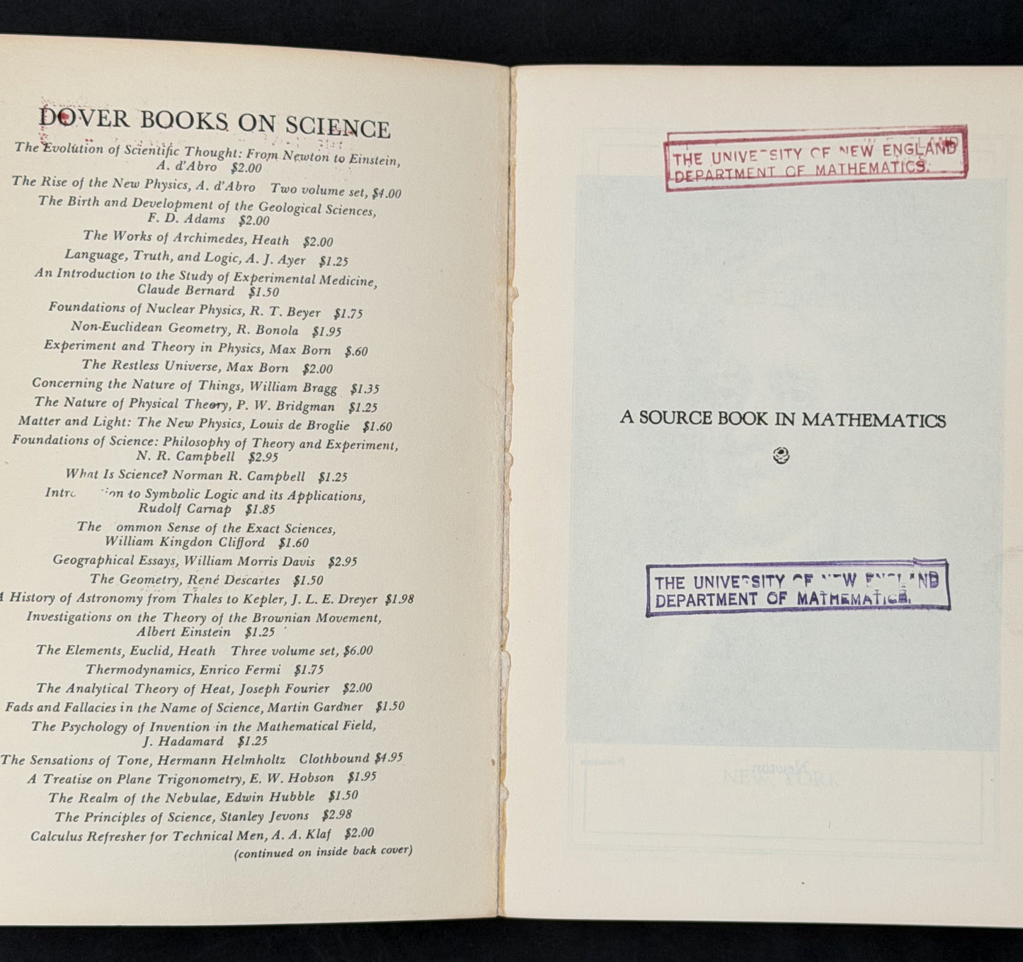 A Source Book in Mathematics Volume 2 by David Eugene Smith