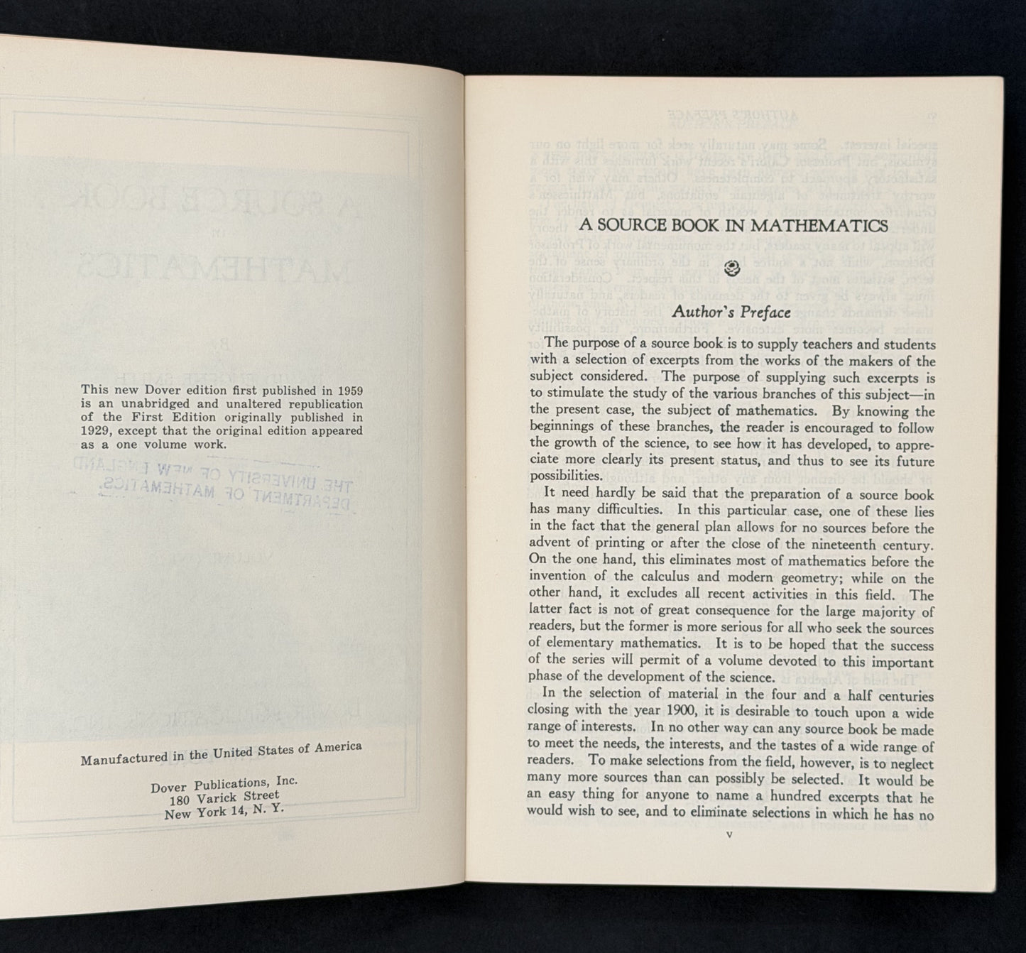 A Source Book in Mathematics by David Eugene Smith