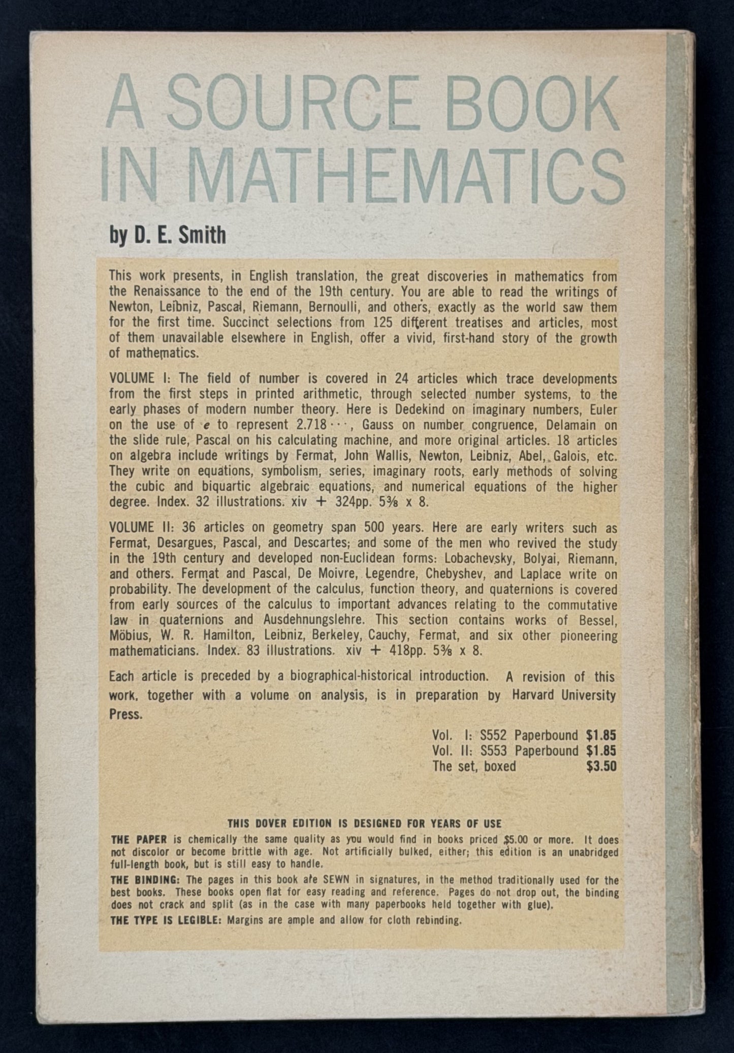 A Source Book in Mathematics by David Eugene Smith
