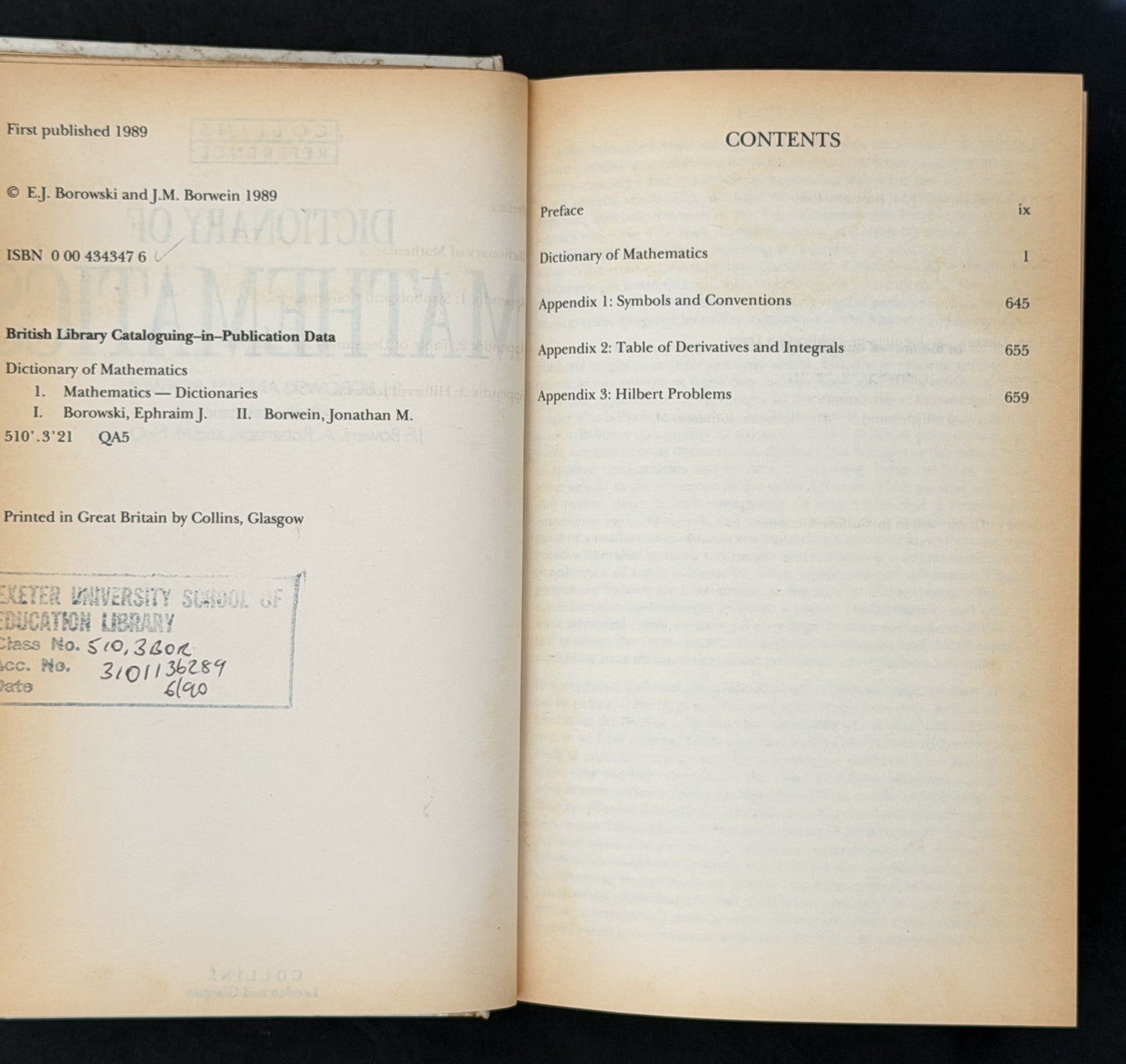 Dictionary of Mathematics by Ephraim J. Borowski, Jonathan M. Borwein