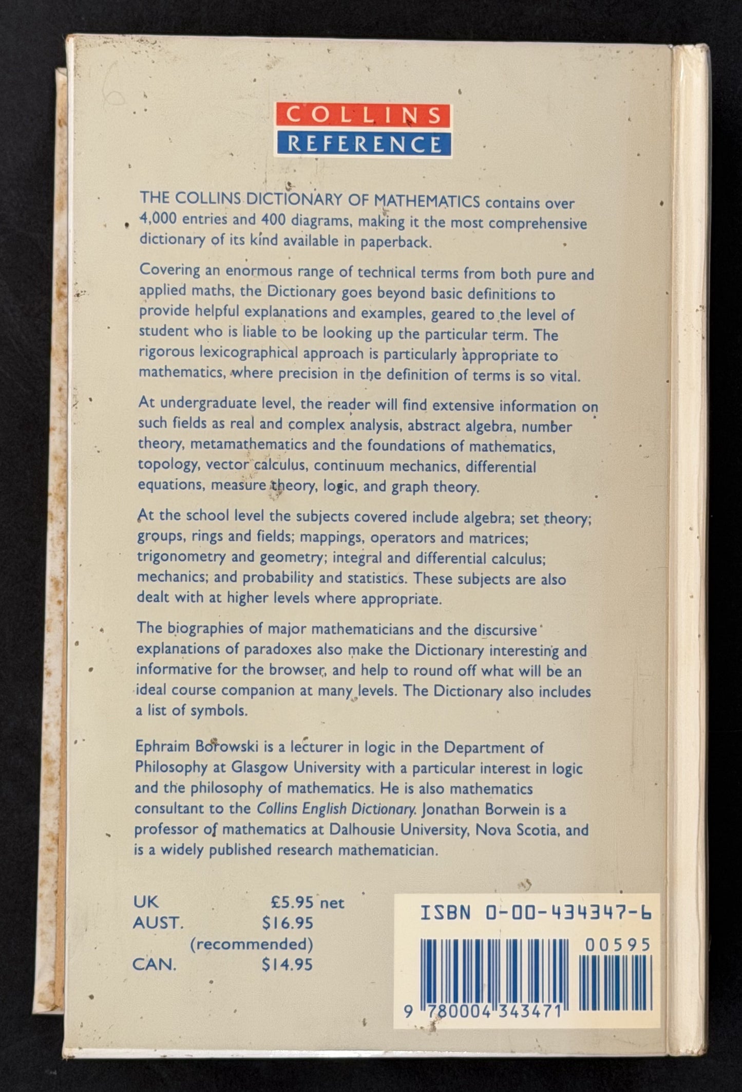Dictionary of Mathematics by Ephraim J. Borowski, Jonathan M. Borwein