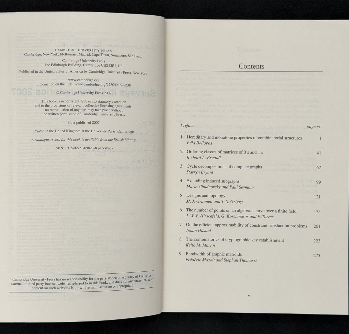 Surveys in Combinatorics 2007 by Anthony Hilton, John Talbot