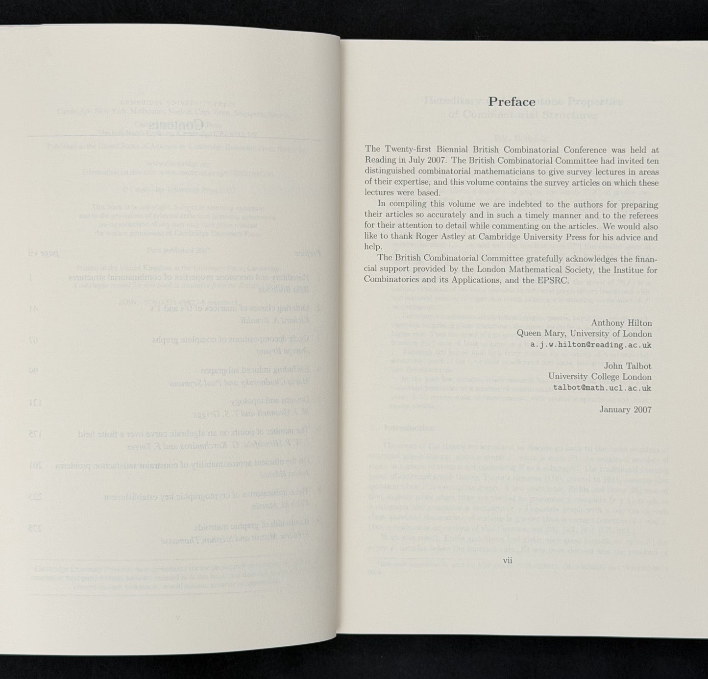 Surveys in Combinatorics 2007 by Anthony Hilton, John Talbot