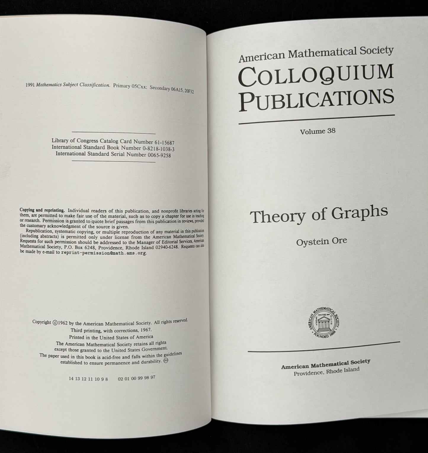 Theory of Graphs by 
Oystein Ore
