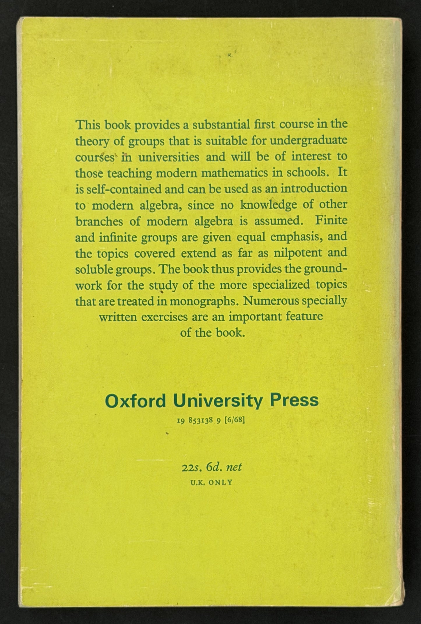 The Theory of Groups by Ian D. Macdonald