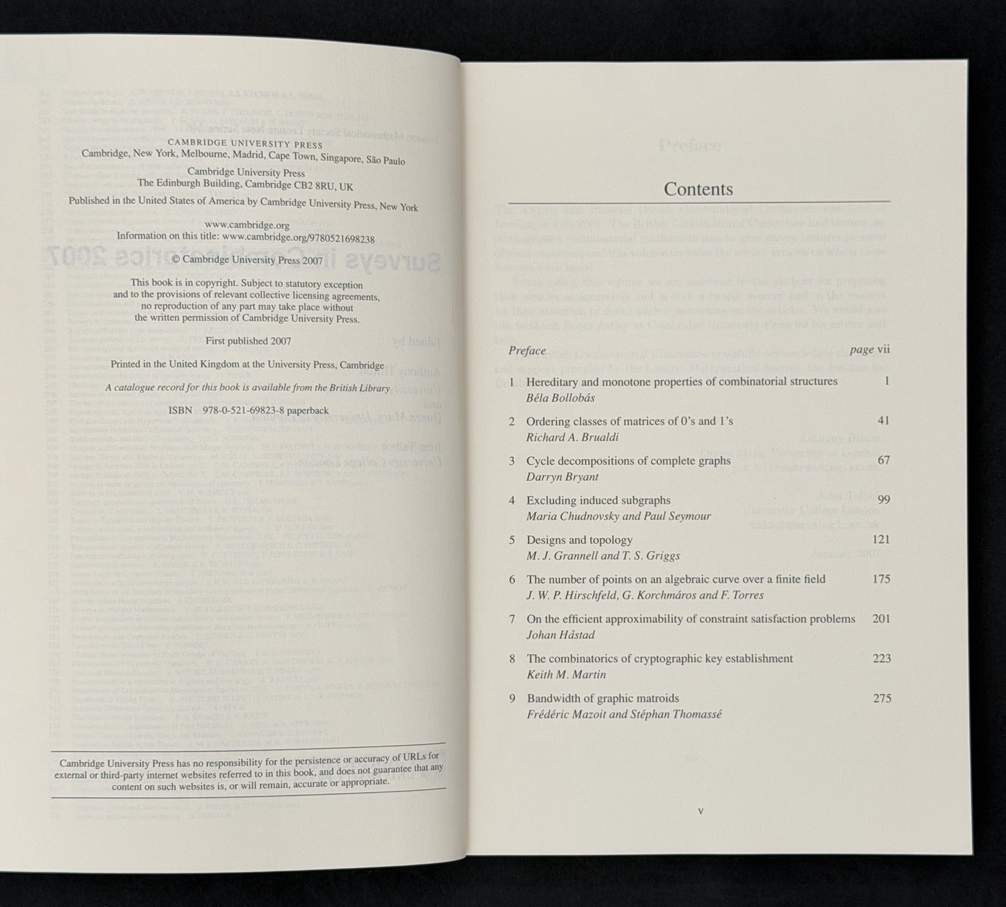 Surveys in Combinatorics 2007 by Anthony Hilton, John Talbot