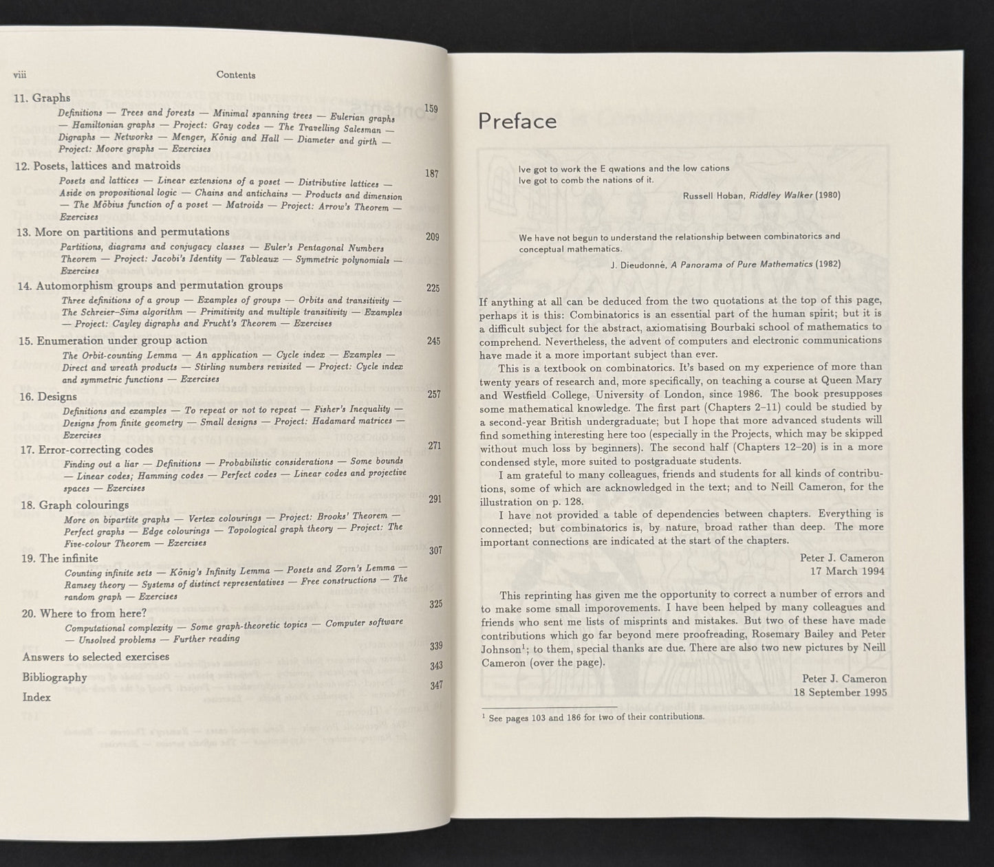 Combinatorics by Peter Jephson Cameron