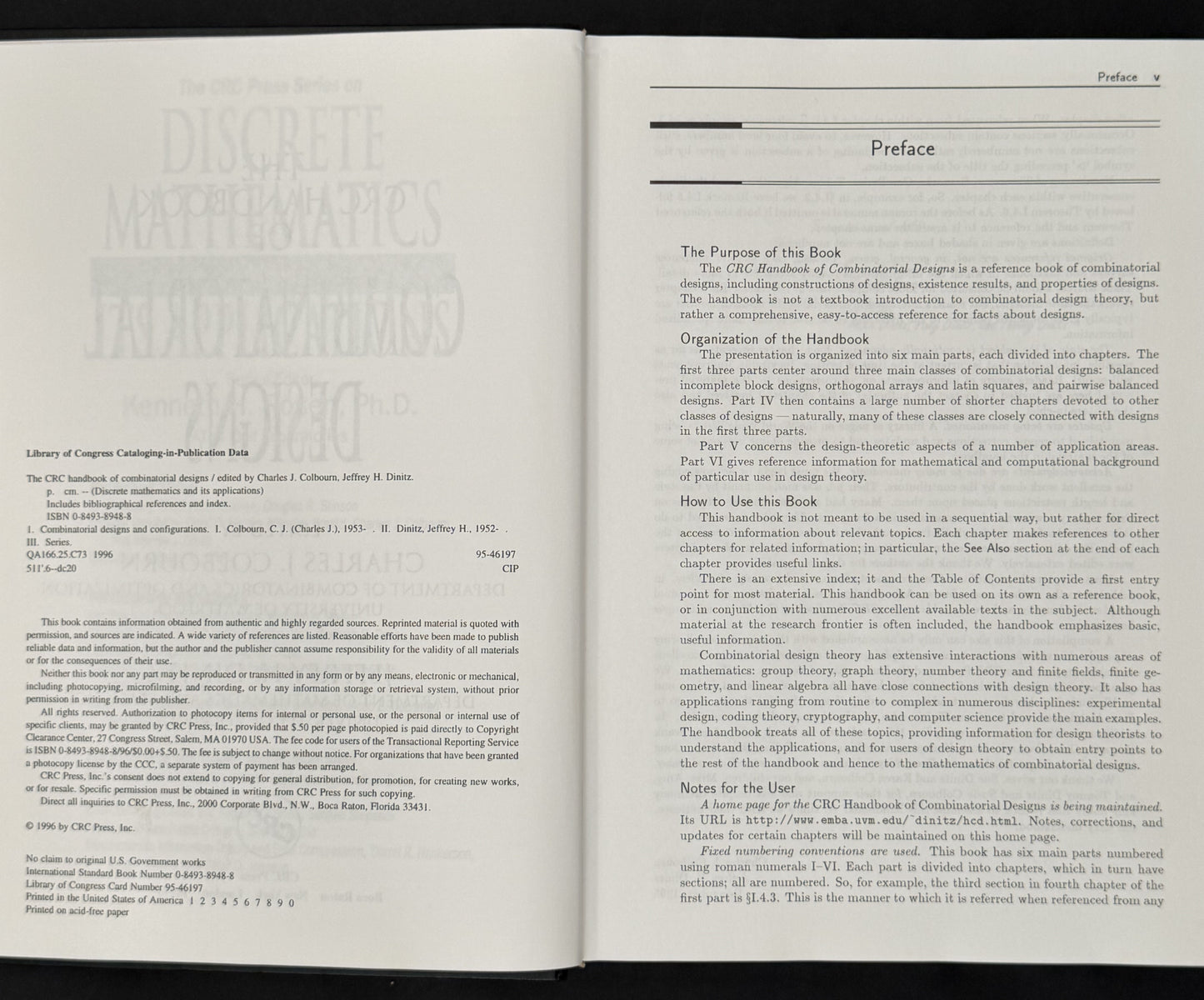 Handbook of Combinatorial Designs by Charles J. Colbourn, Jeffrey Dinitz