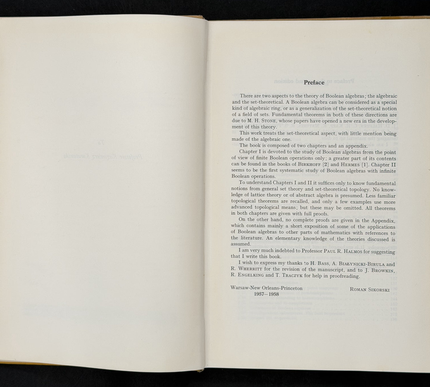 Boolean Algebras by Roman Sikorski
