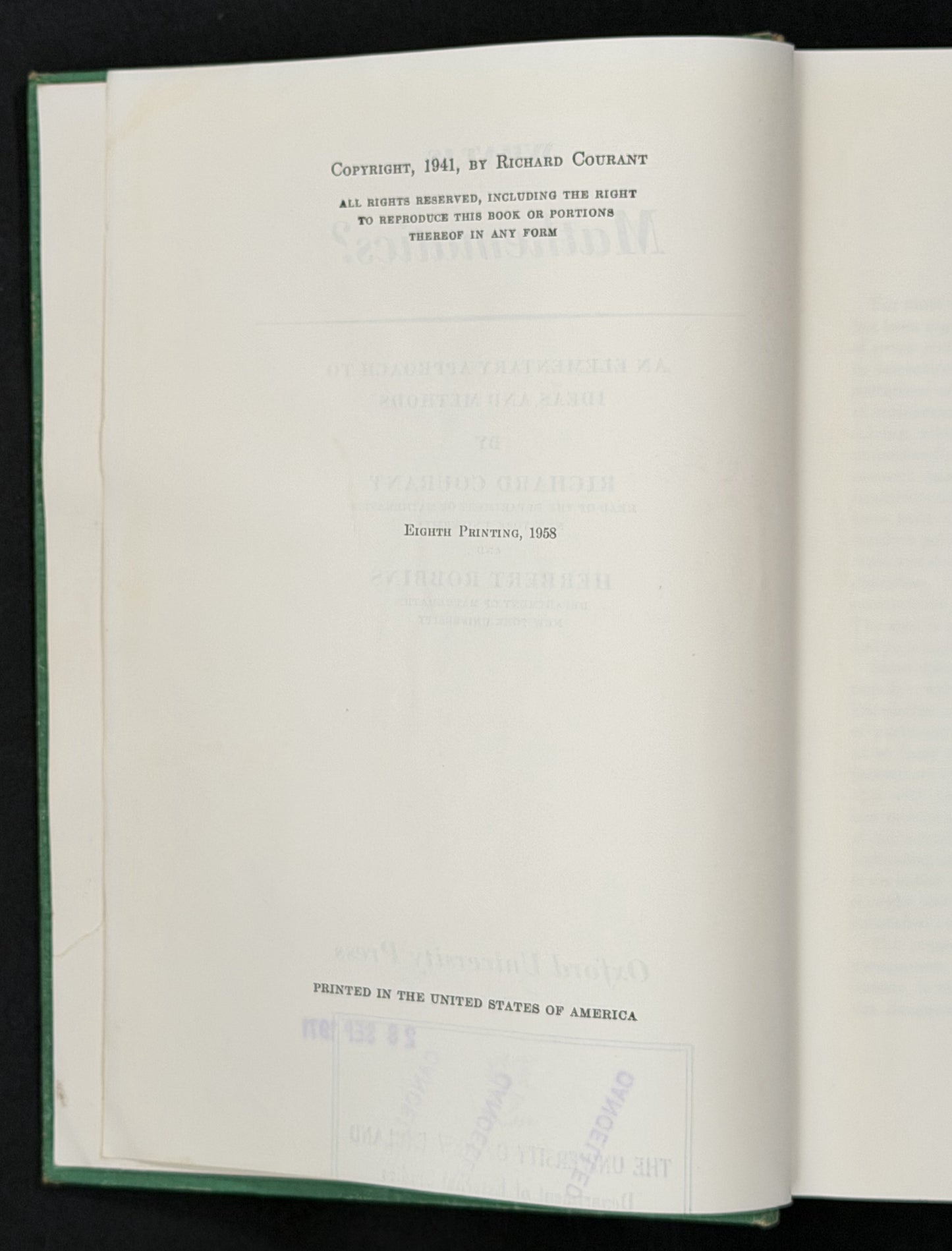 What is Mathematics? by Richard Courant and Herbert Robbins