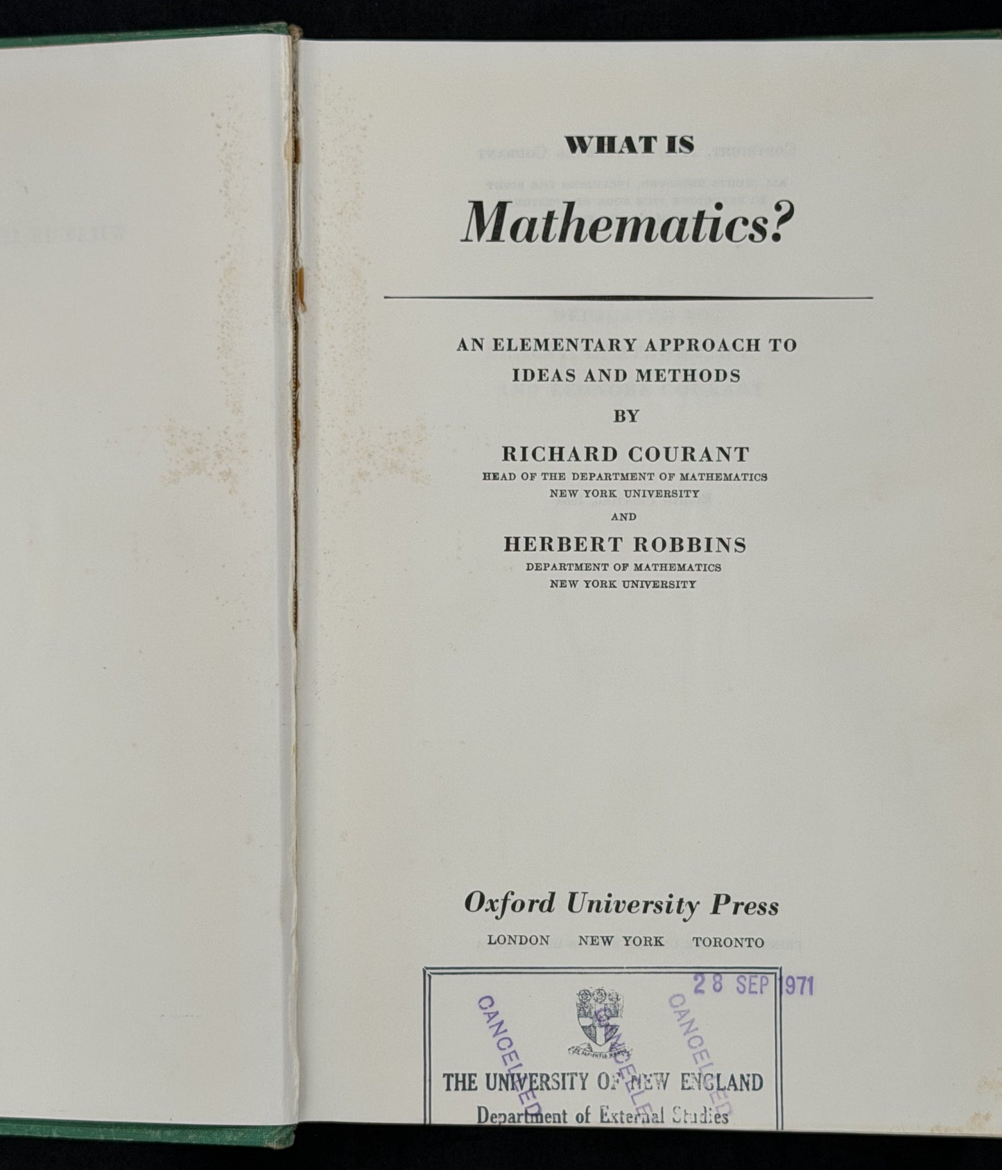 What is Mathematics? by Richard Courant and Herbert Robbins