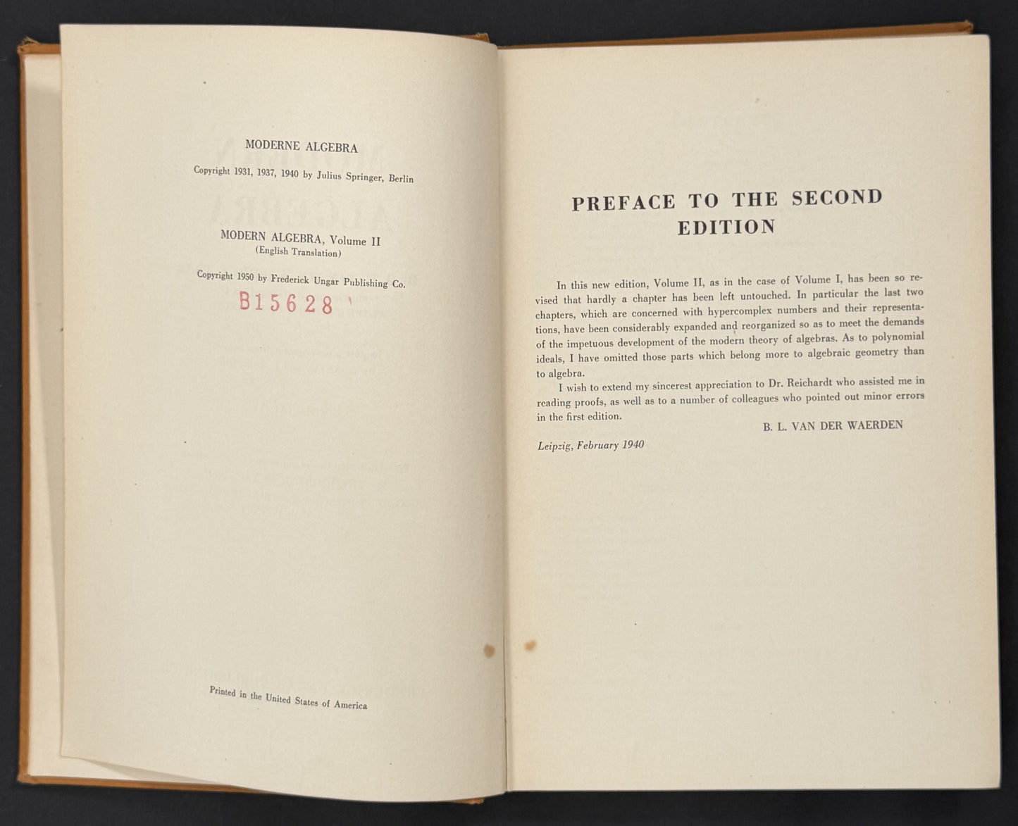 Modern Algebra, Volume II by B. L. van der Waerden