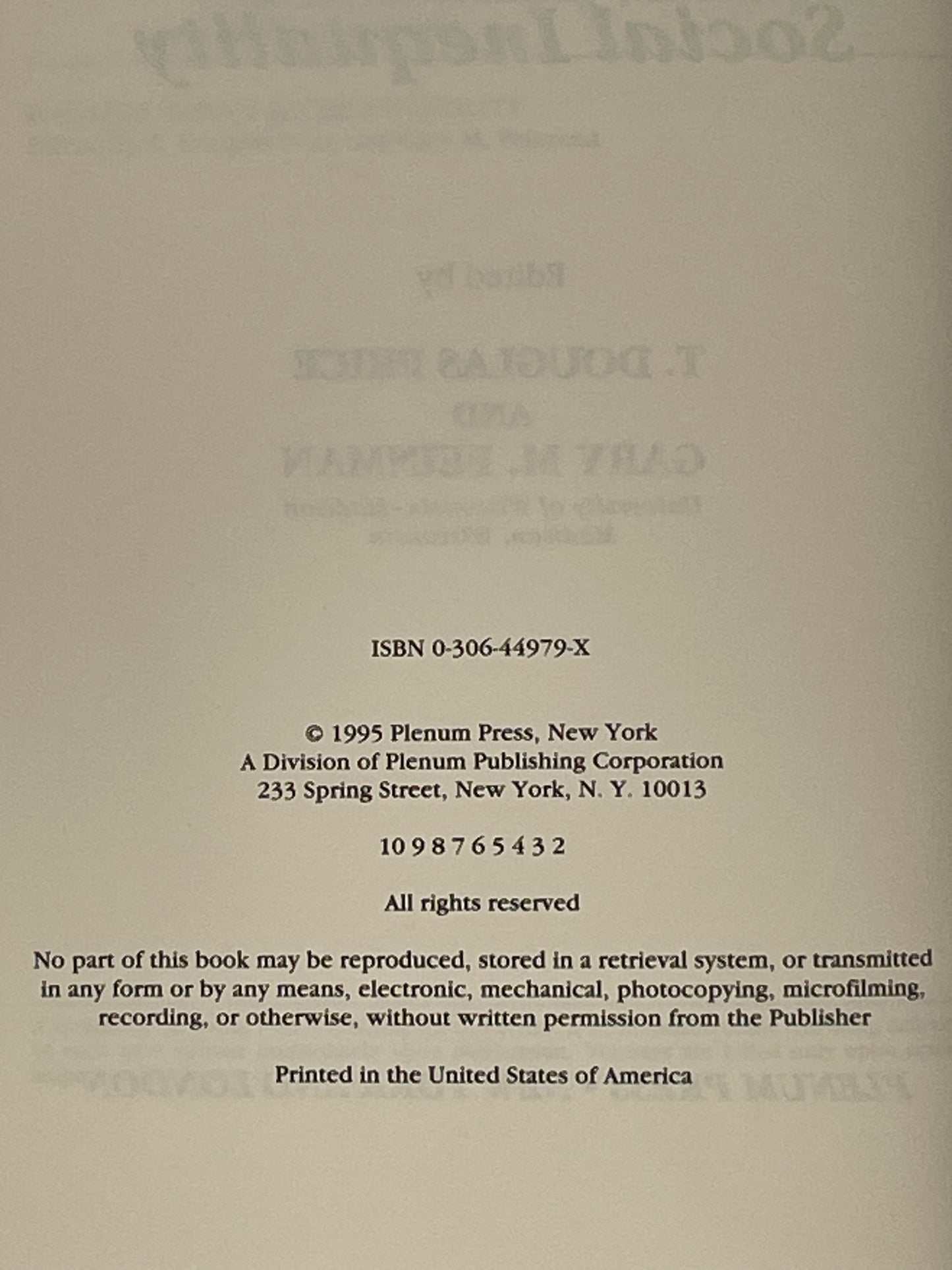 Foundations of Social Inequality by Theron Douglas Price